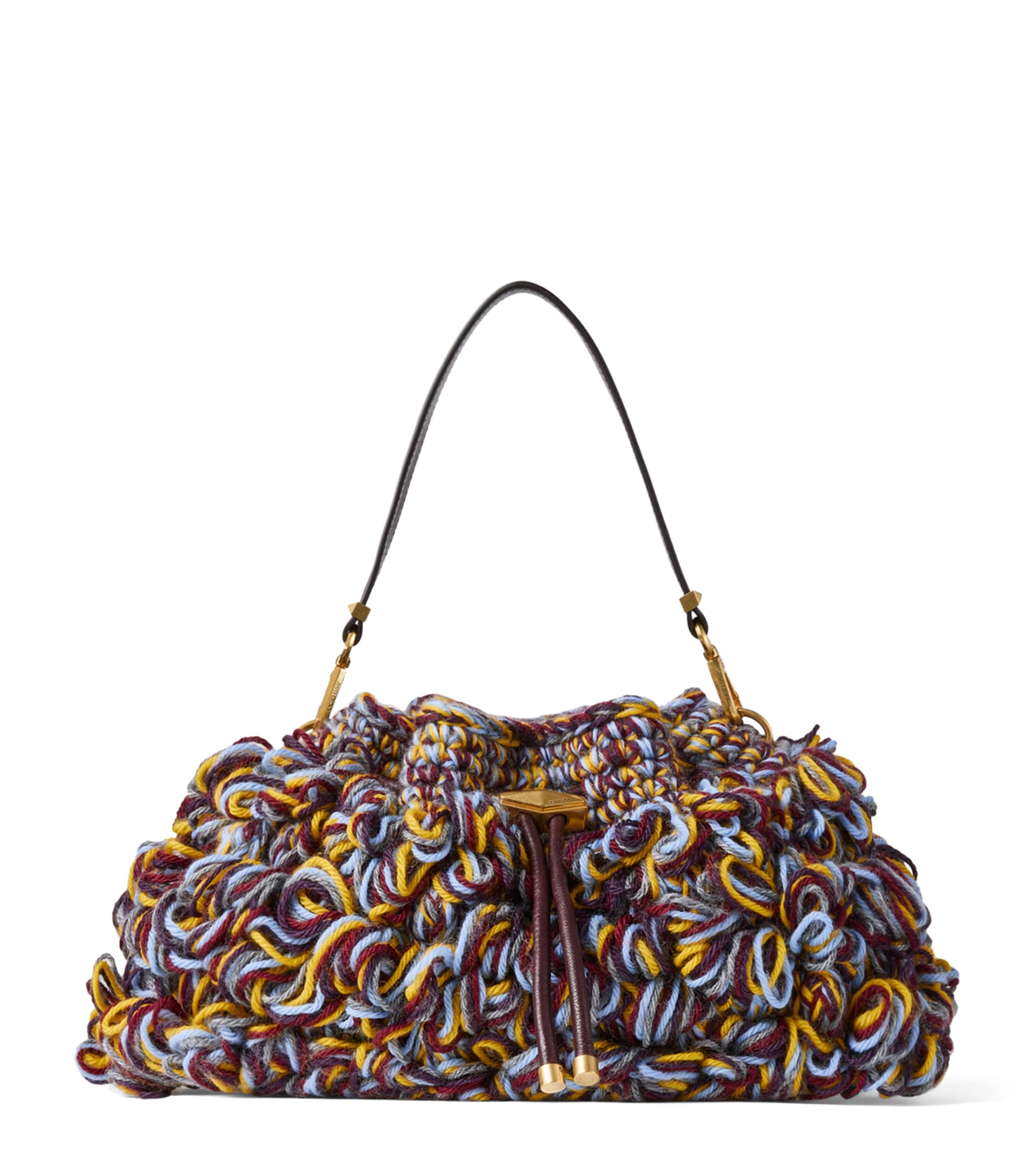 Jimmy Choo Crochet Bon Bon Shoulder Bag Multi/deep Merlot/go