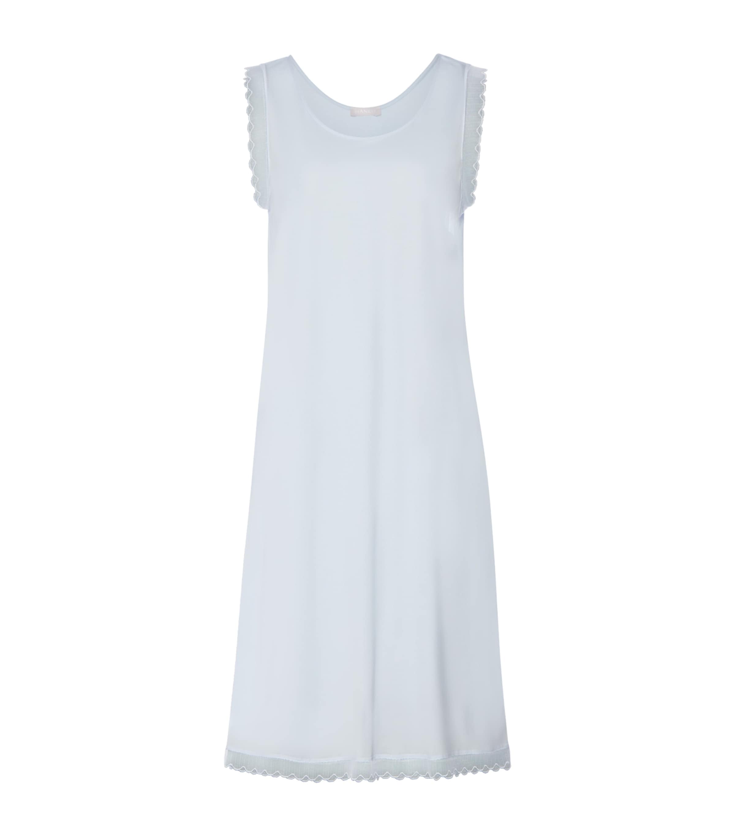 Hanro Womens Cotton Inaya Nightdress Watery Blue