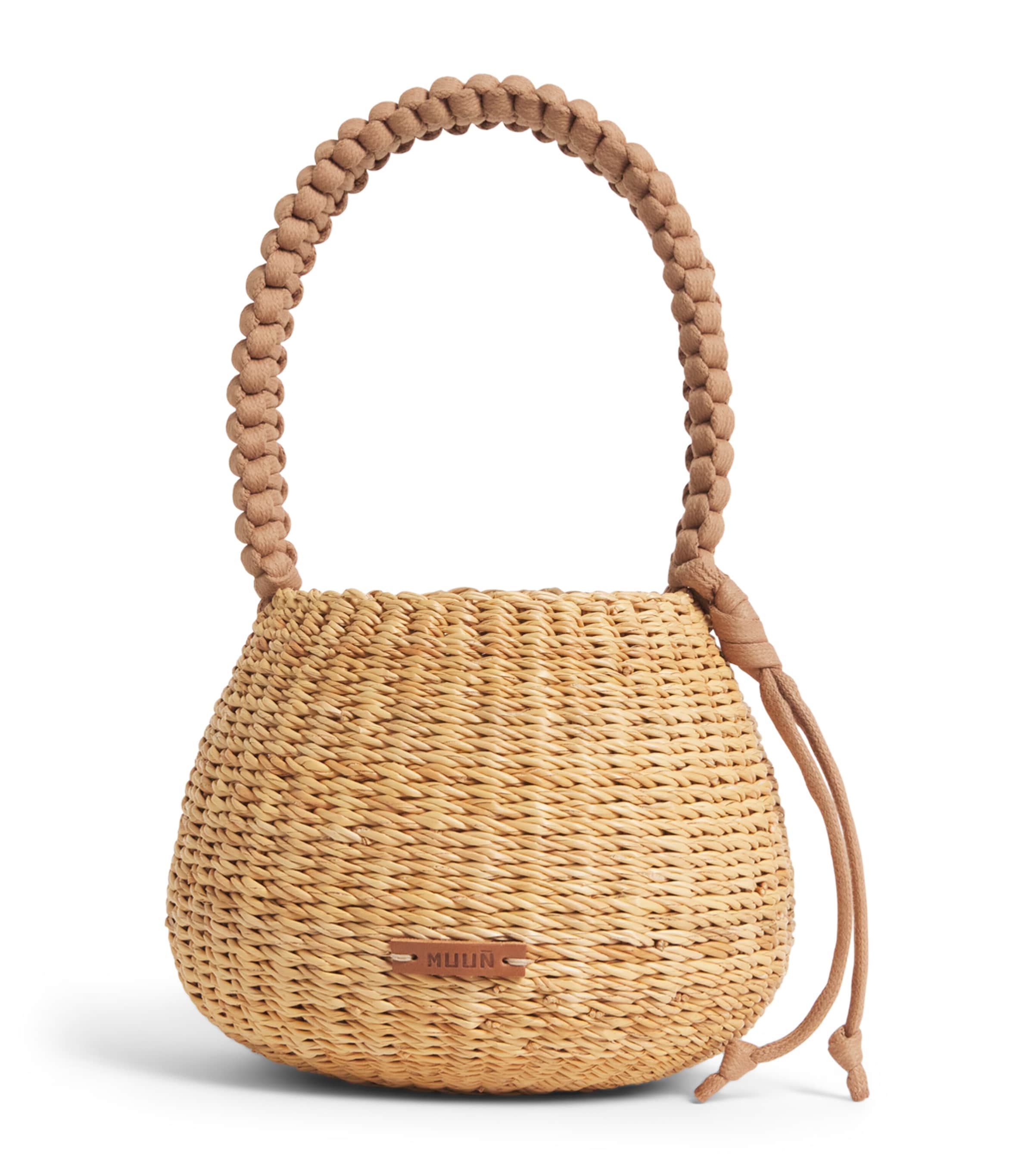Muun Straw Lily Anne Top-Handle Bag Natural