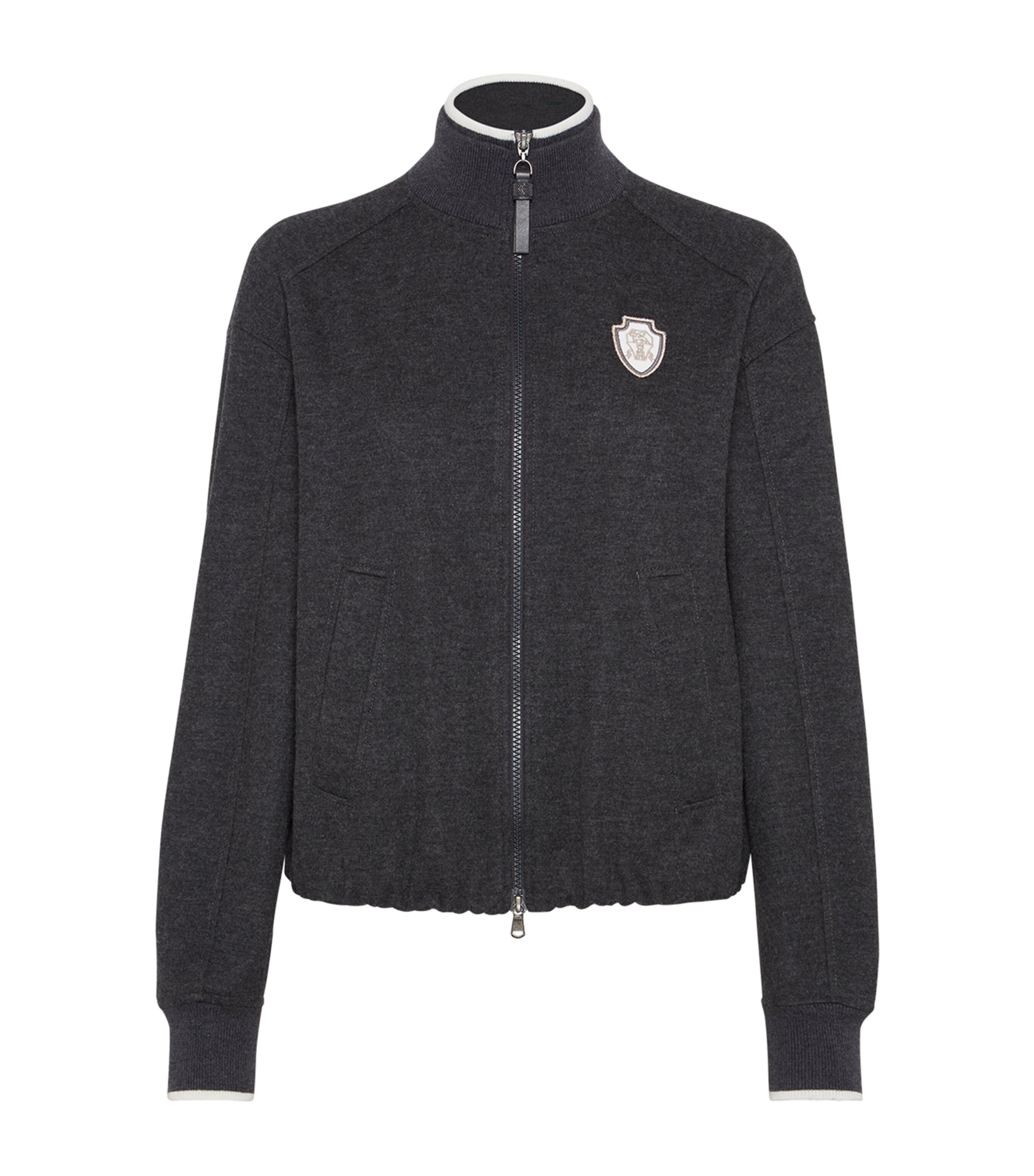 Cashmere-Blend Crest Jacket