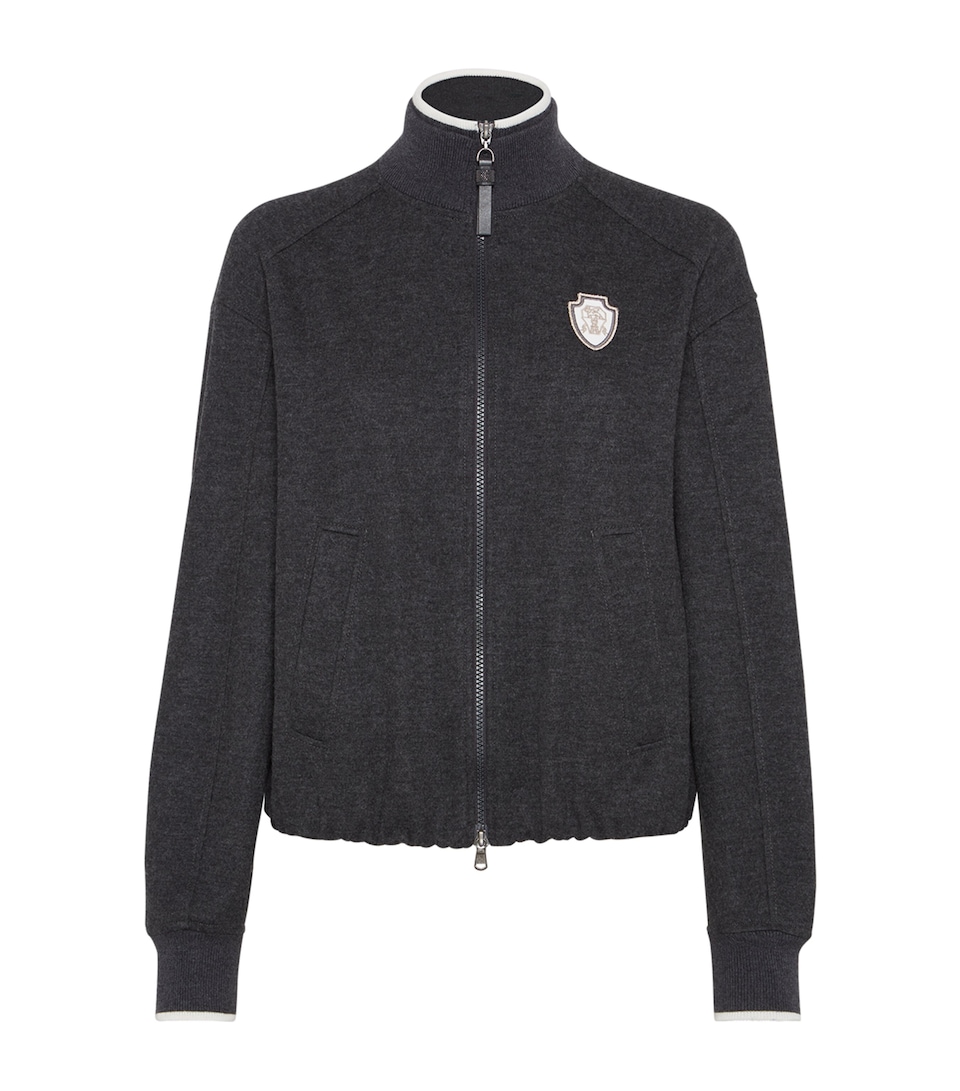 Cashmere-Blend Crest Jacket