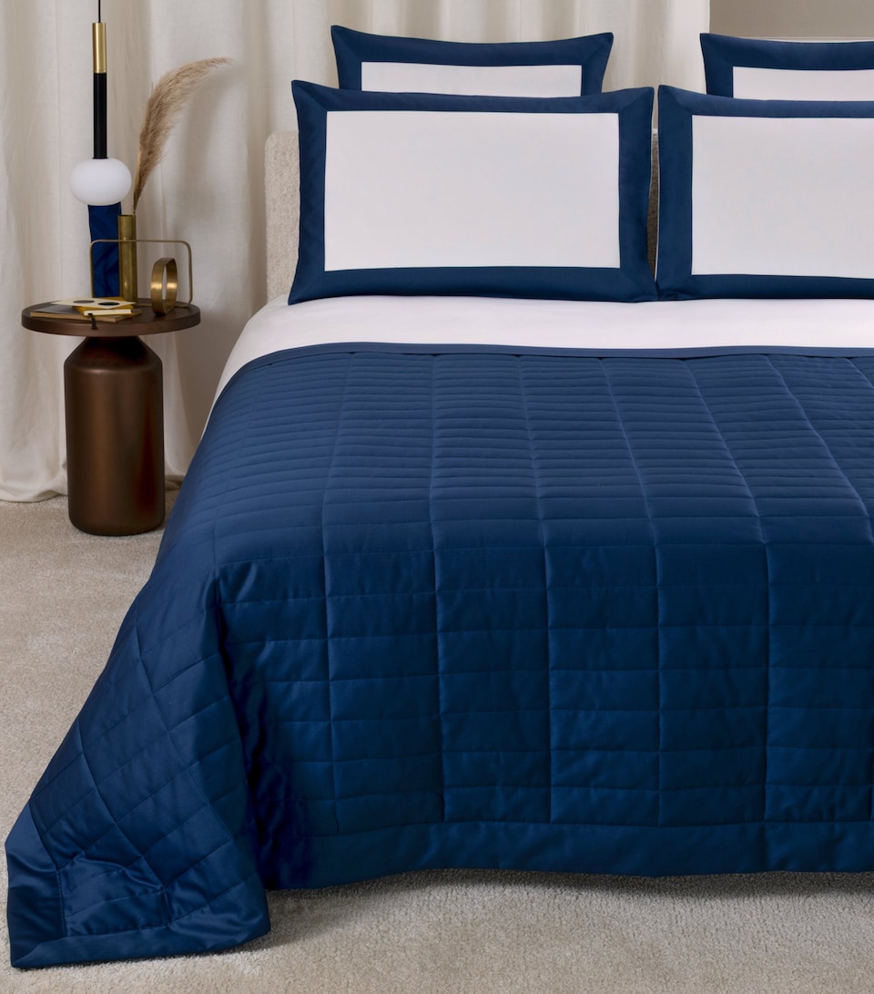 Frette Rectangular Light Bold Quilt Indigo Blue