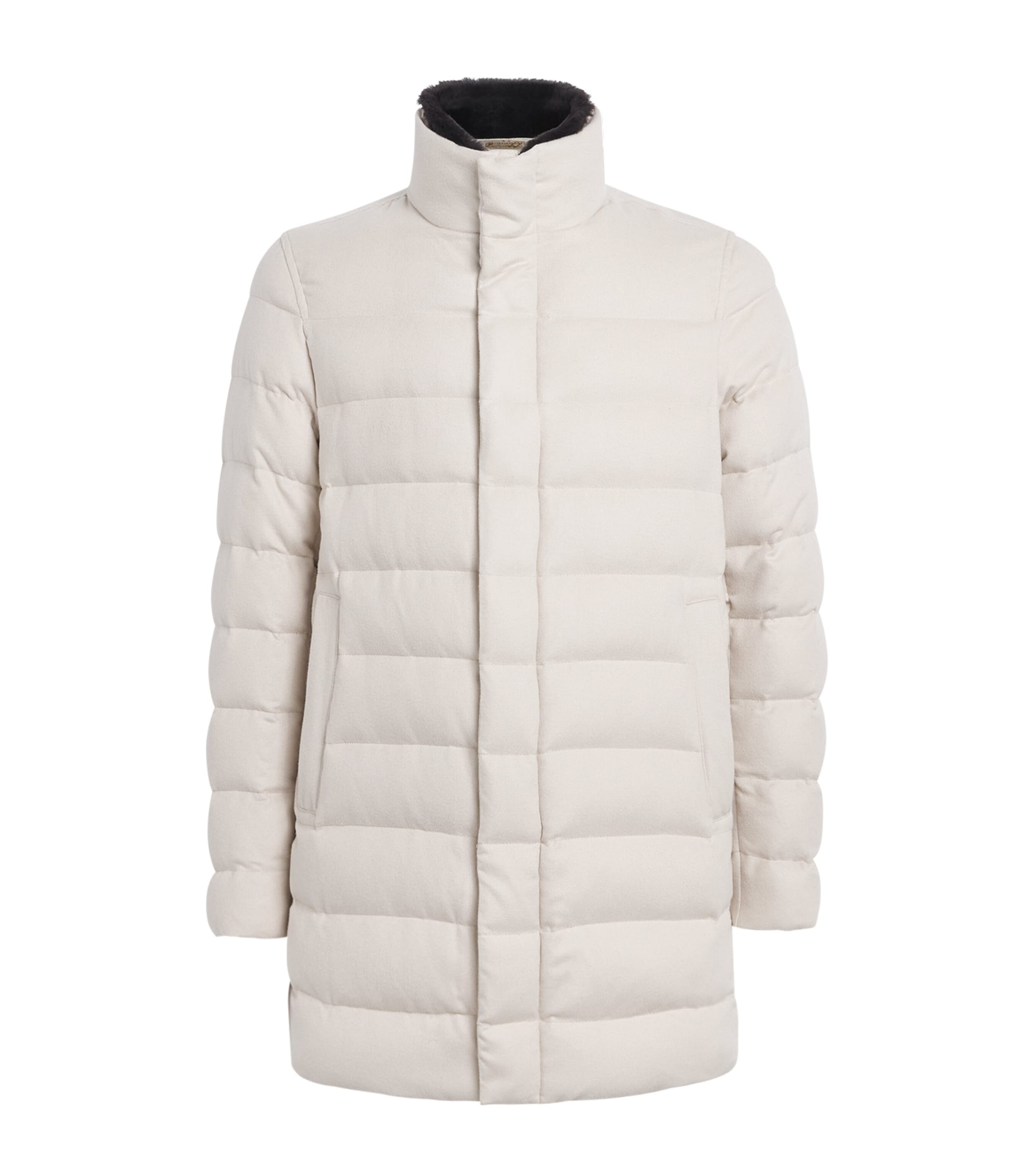 Herno Mens Silk-Cashmere Down Jacket Chantilly