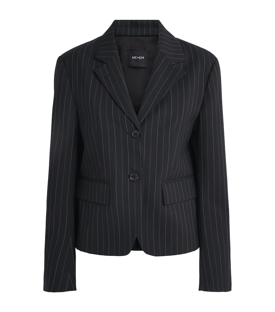 ME+EM Womens Pinstripe Blazer Black