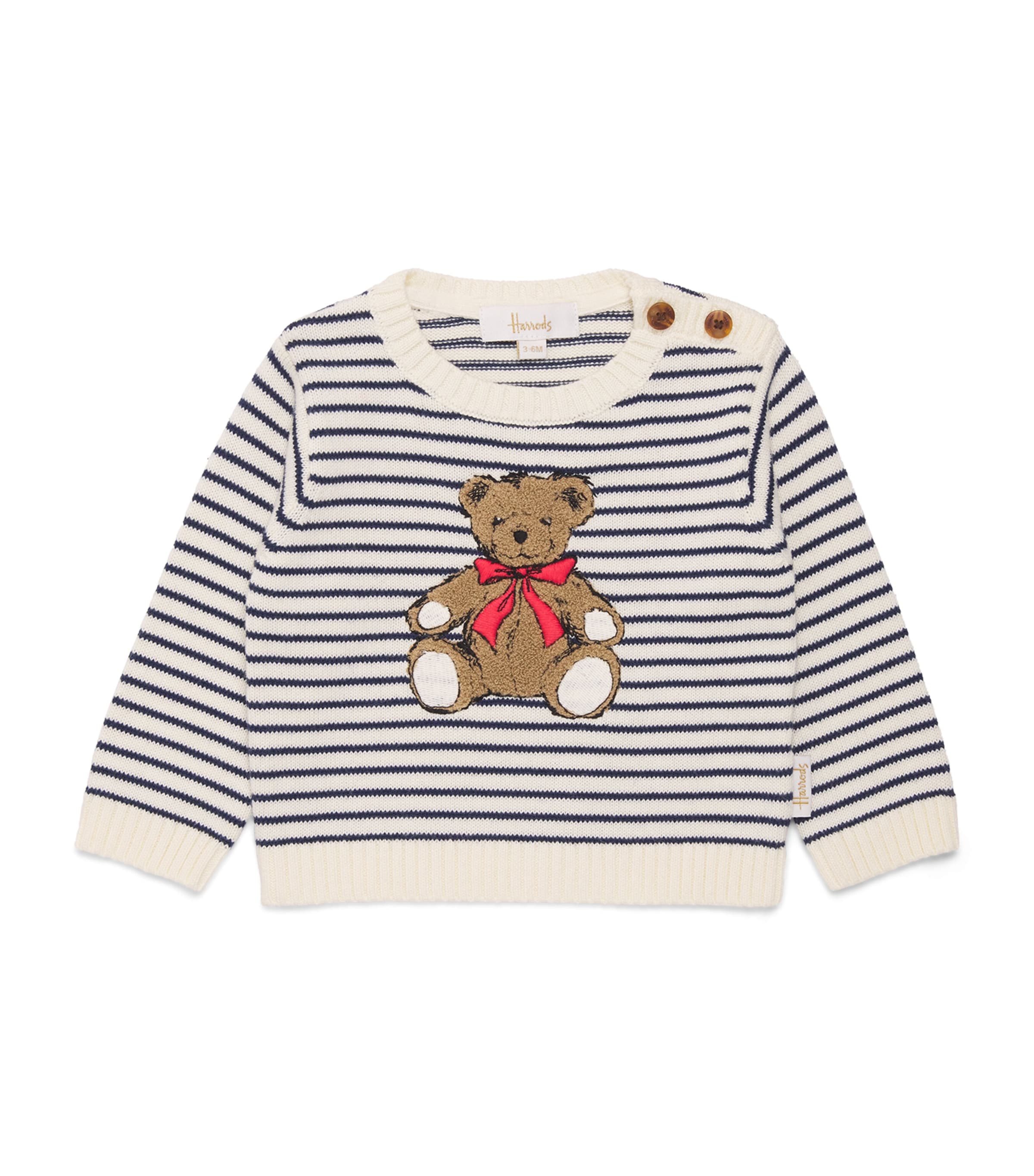 Cotton Stripe Bear Sweater (0-18 Months)