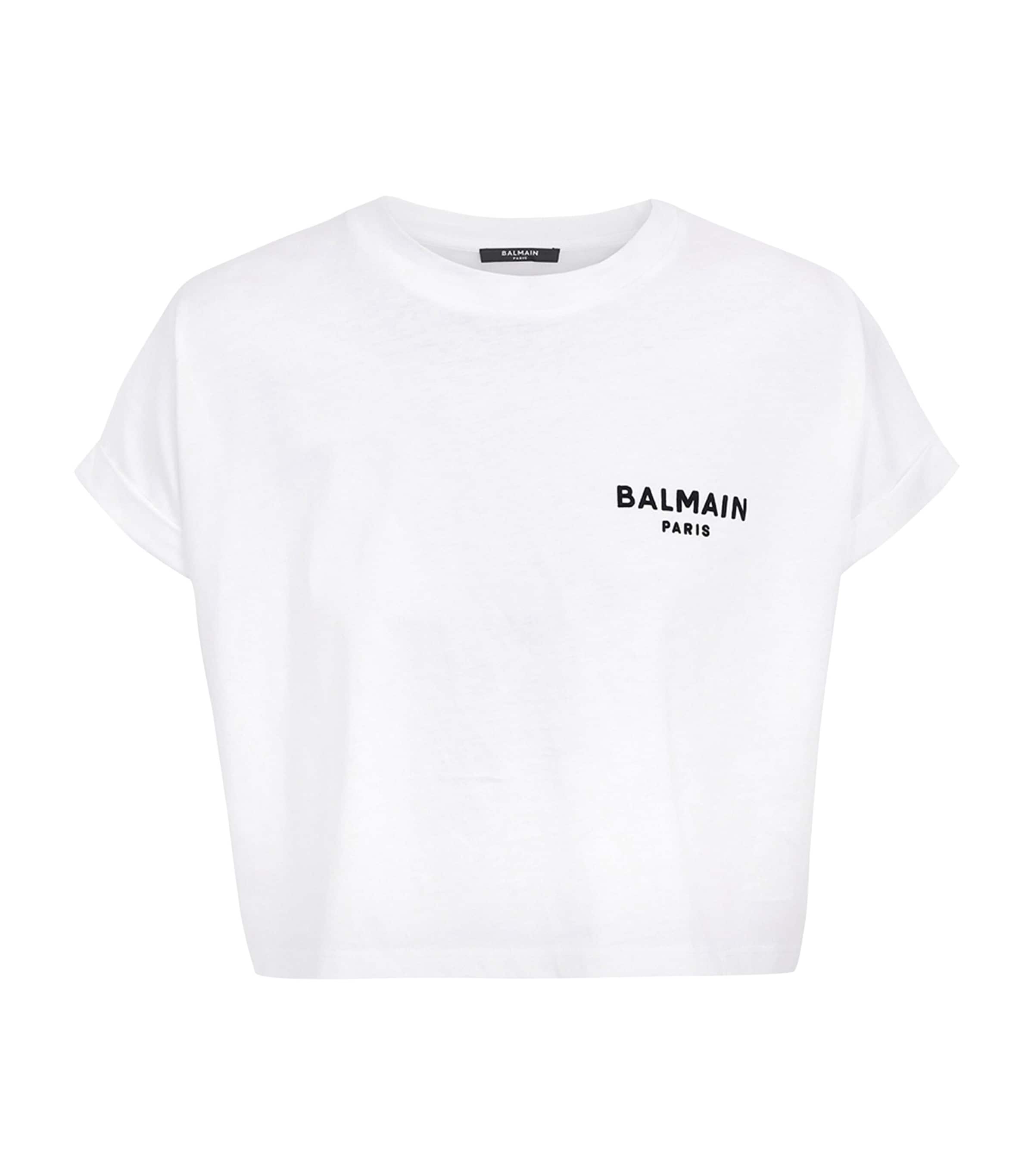 Tシャツ・カットソー Balenciaga Nano Bb Cropped T-Shirt In Cotton Balenciaga Cotton Nano BB T-Shirt | Harrods US