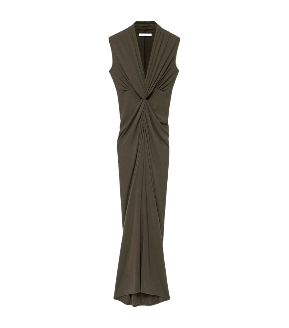 AllSaints Womens Dariya Maxi Dress Washed Khaki