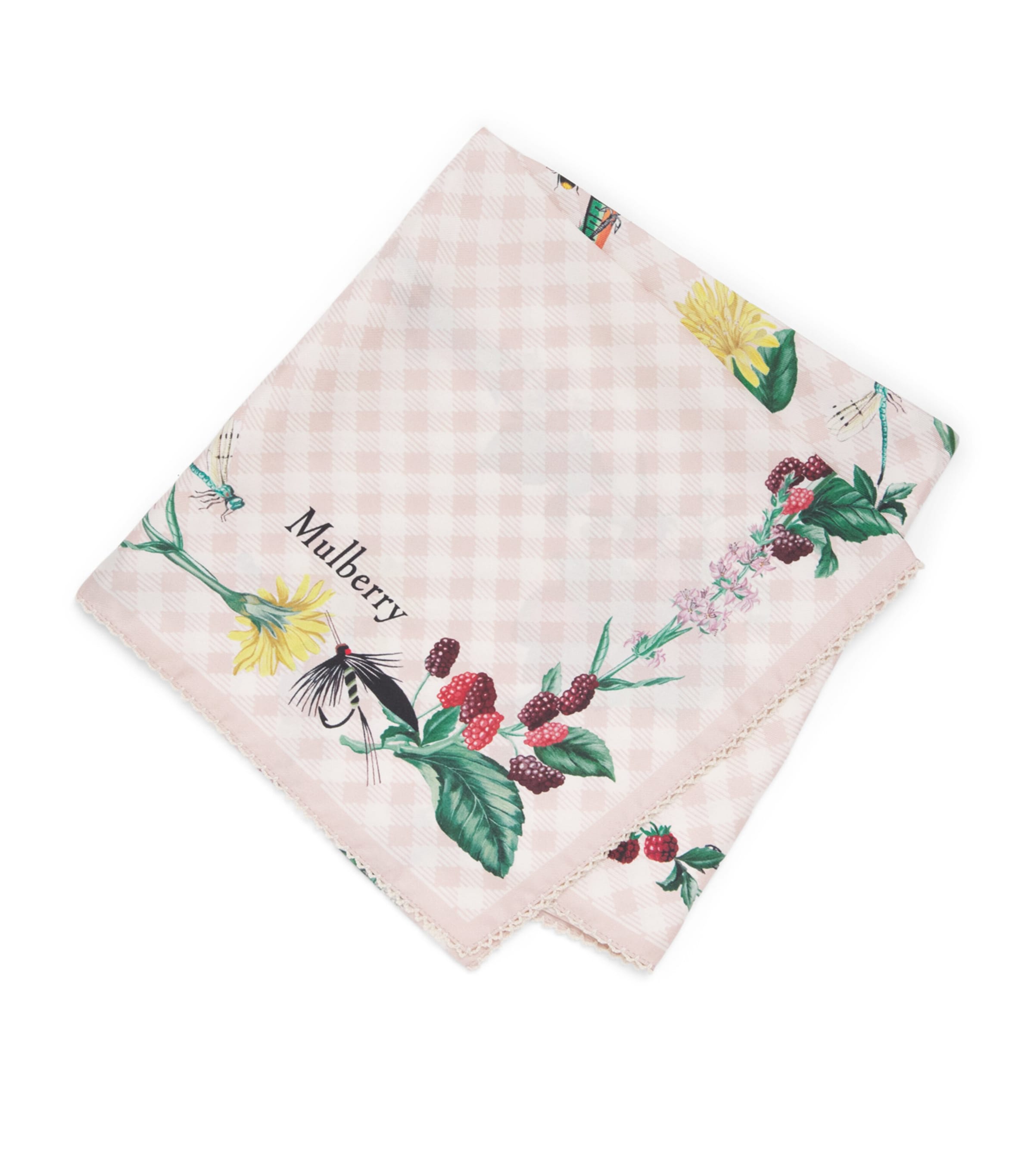 Mulberry Organic Silk Riverside Square Scarf Blossom Pink