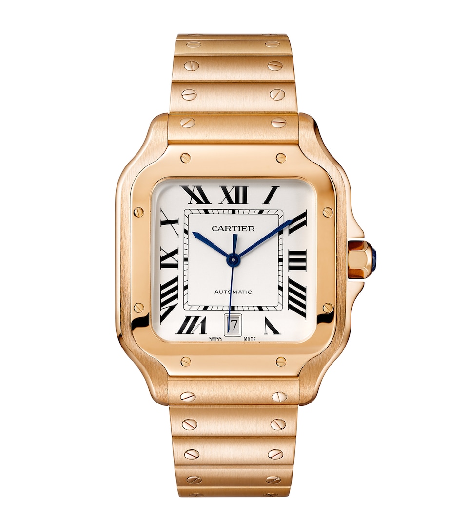 Large Rose Gold Santos de Cartier Watch 40mm