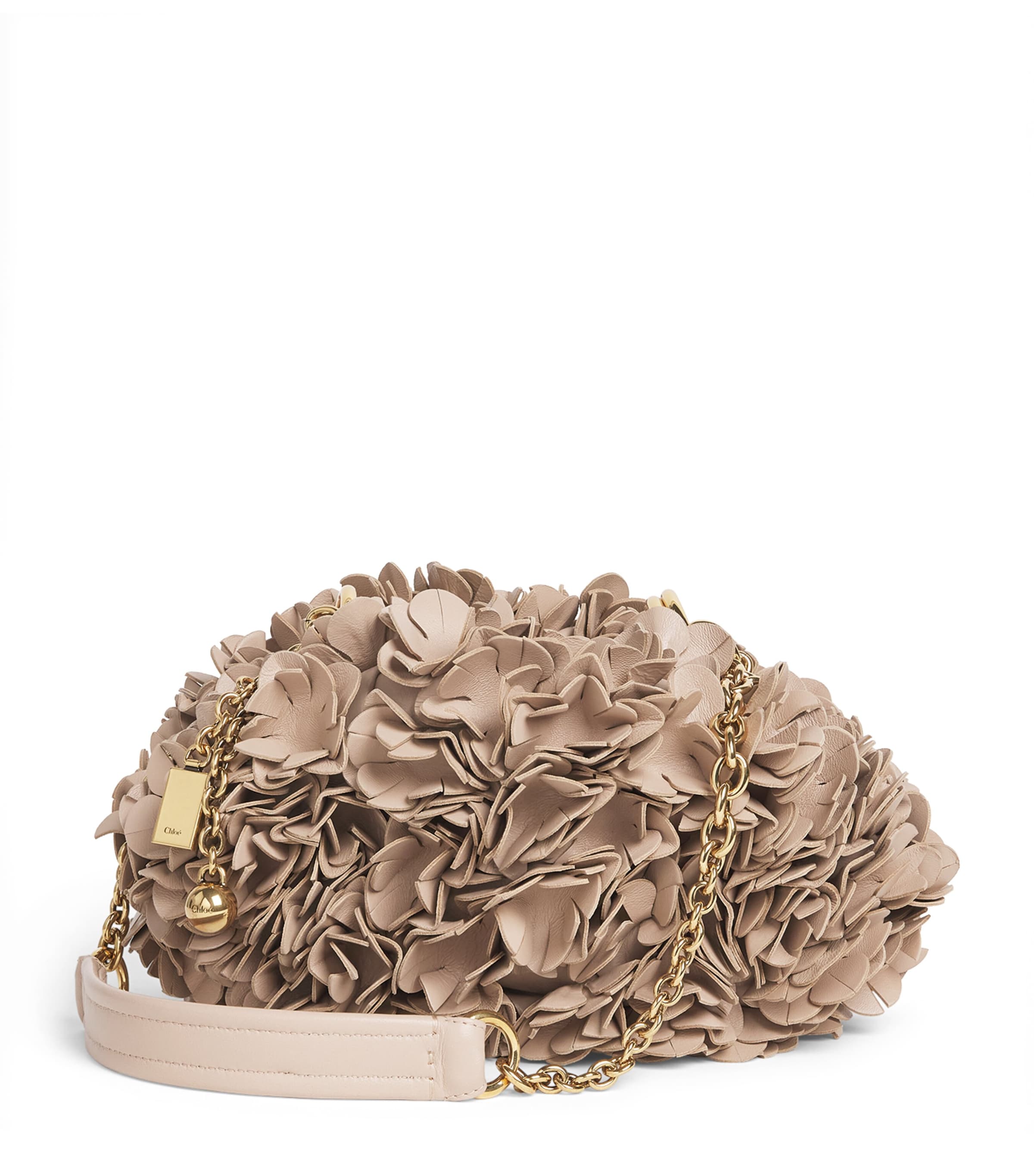 Chloé Lambskin Plissé Shoulder Bag Woodsmoke