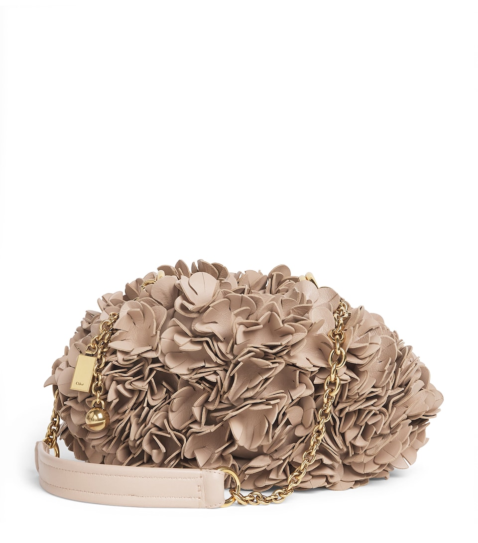 Chloé Lambskin Plissé Shoulder Bag Woodsmoke