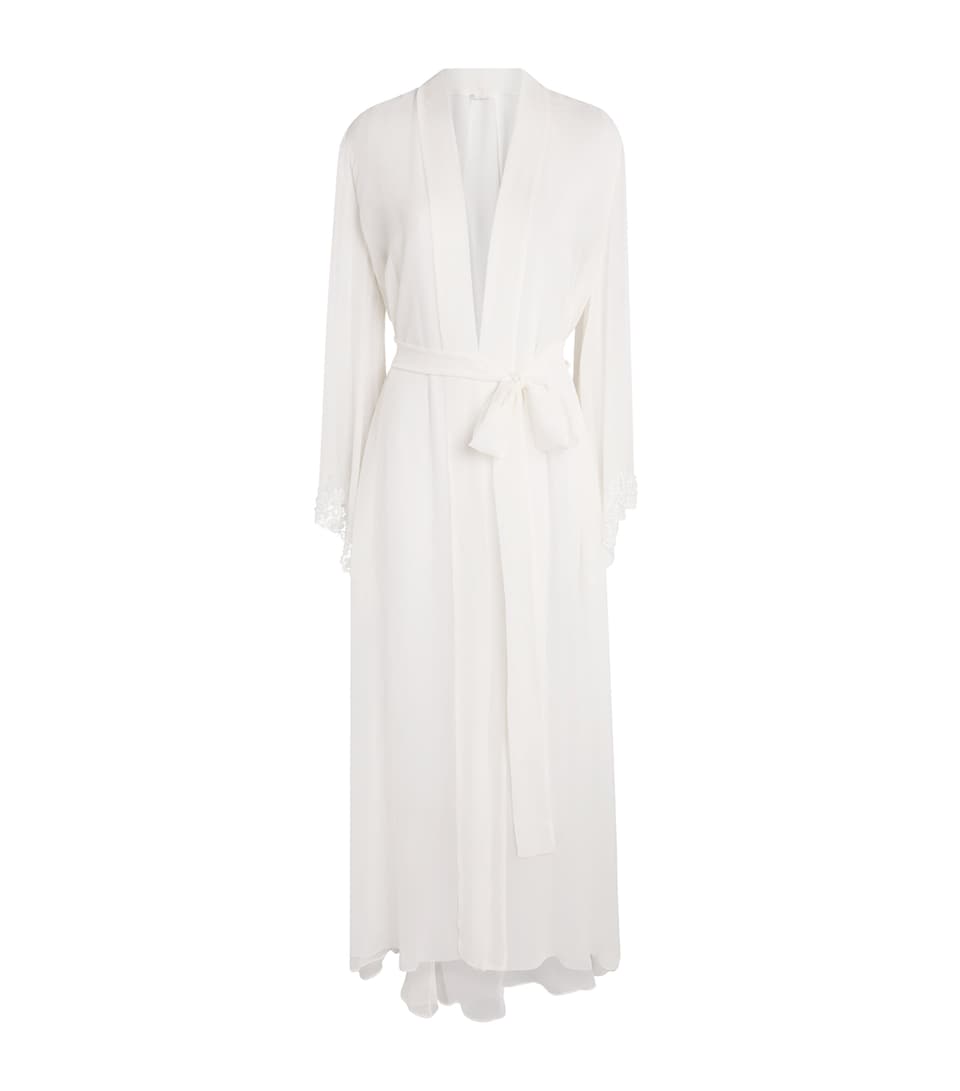 Rosamosario Womens Silk Fatima The Bride Robe White