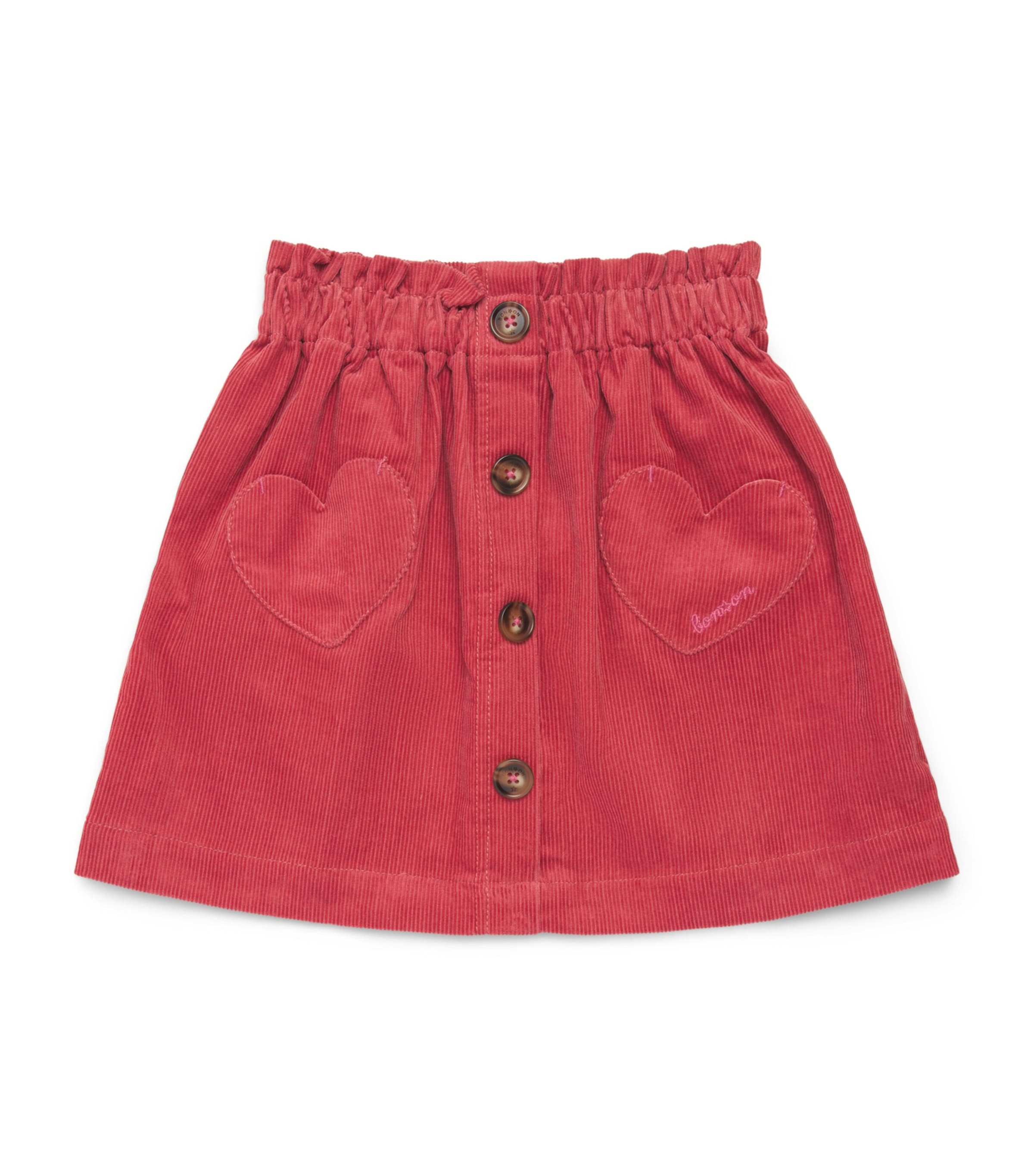 Bonton Corduroy Heart Skirt (2-14 Years) Rose Elizabeth