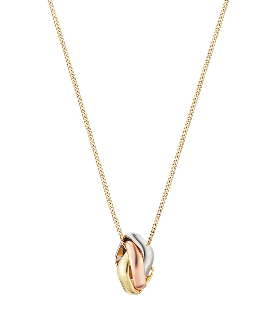 Mixed Gold and Diamond Trinity Necklace