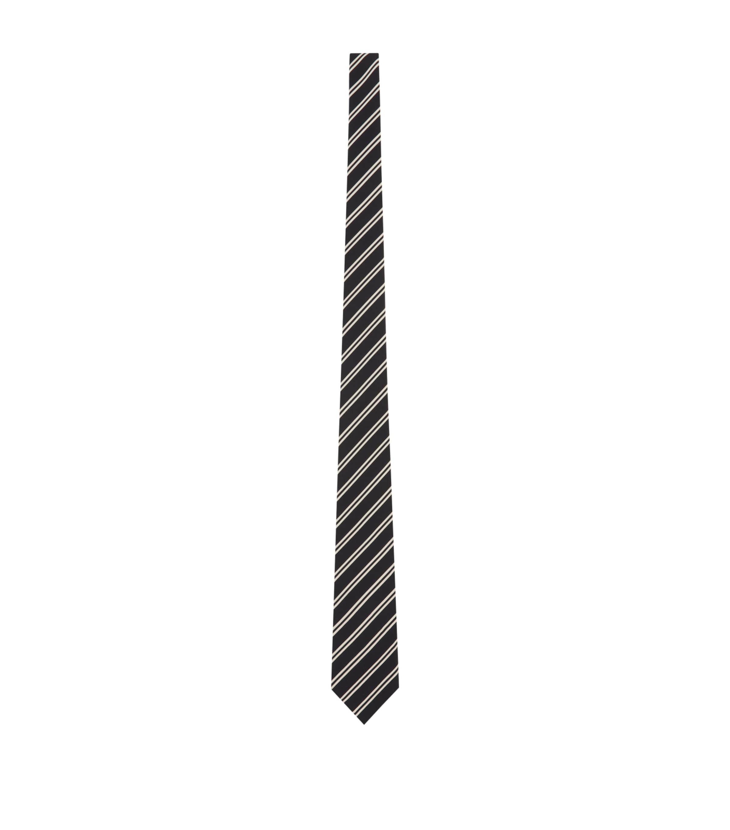 Saint Laurent Silk Striped Tie