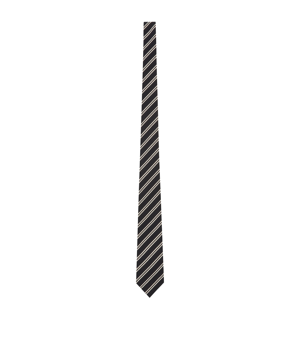 Saint Laurent Silk Striped Tie