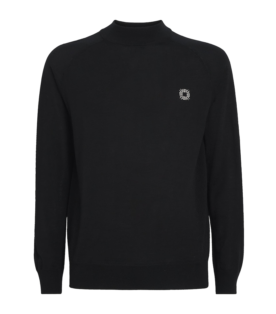 Alba Mens Wool Embroidered Sweater Black