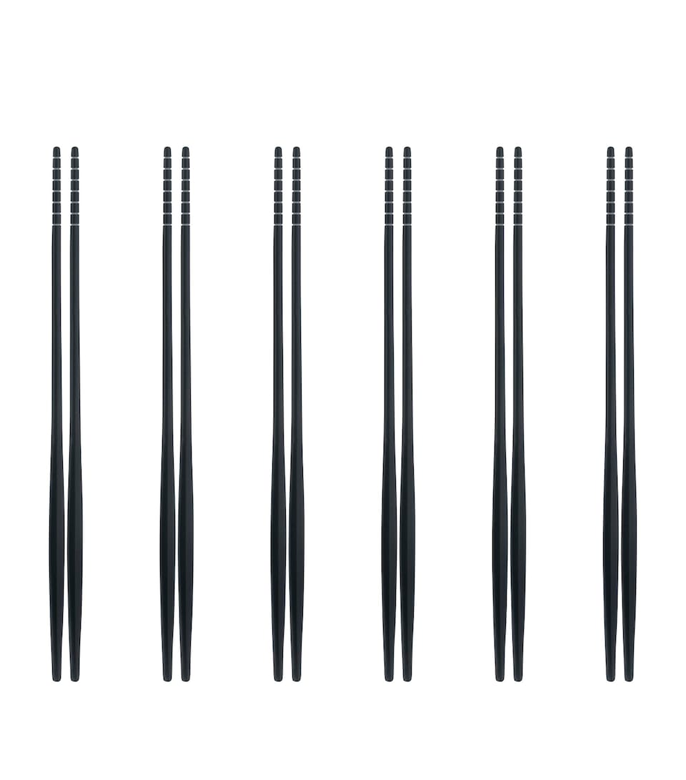 Set of 6 Stainless Steel Natura Chopsticks