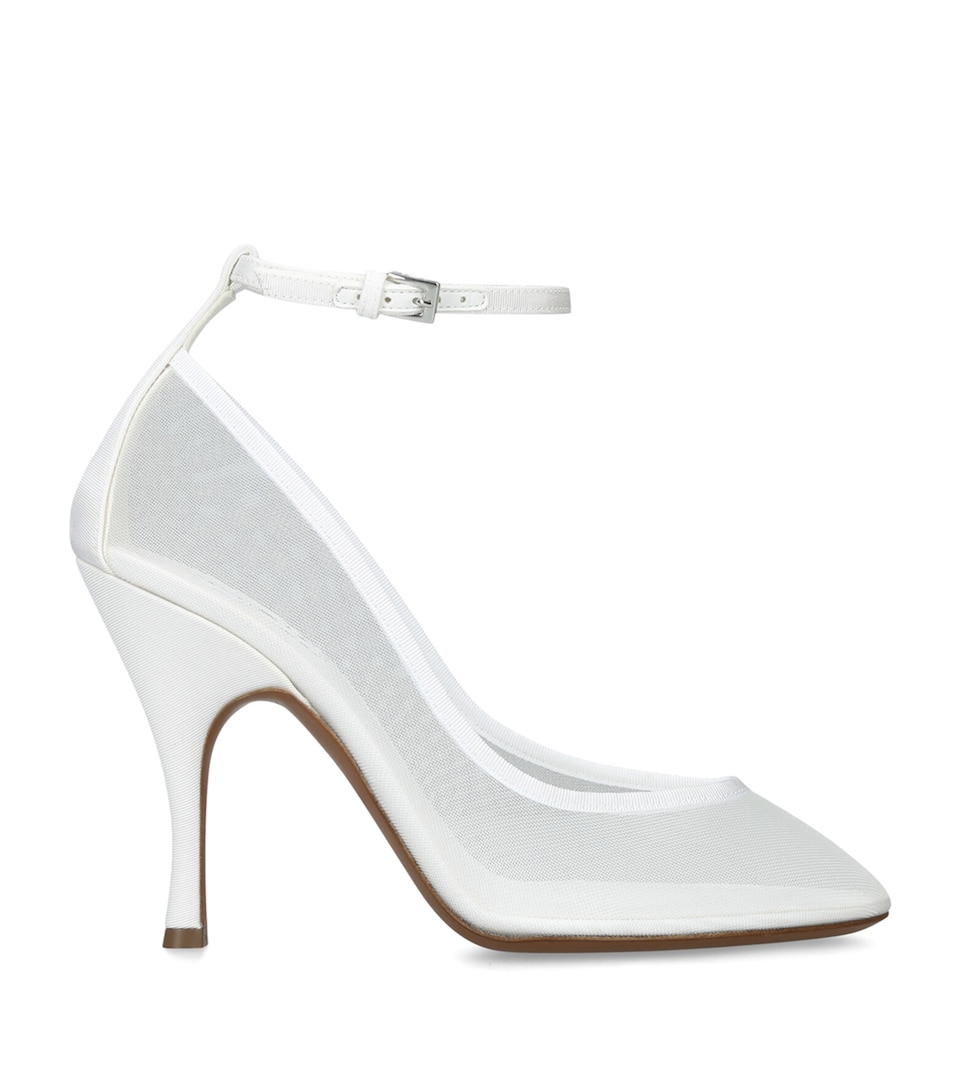 Alaïa Mesh Ankle-Strap Pumps 100 White