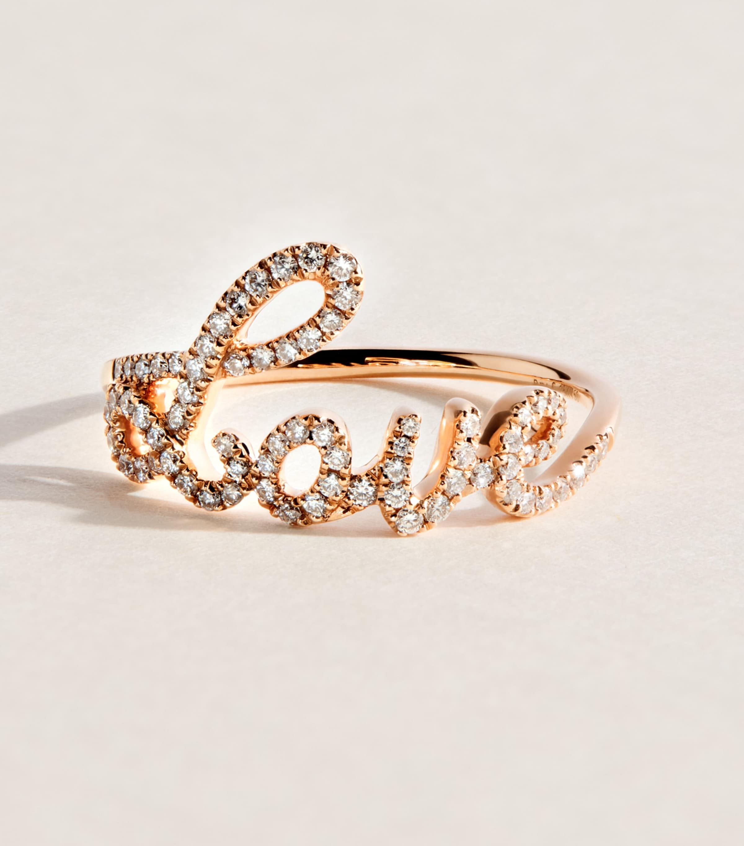 Rosa de la Cruz Rose Gold and Diamond Love Ring Rose Gold