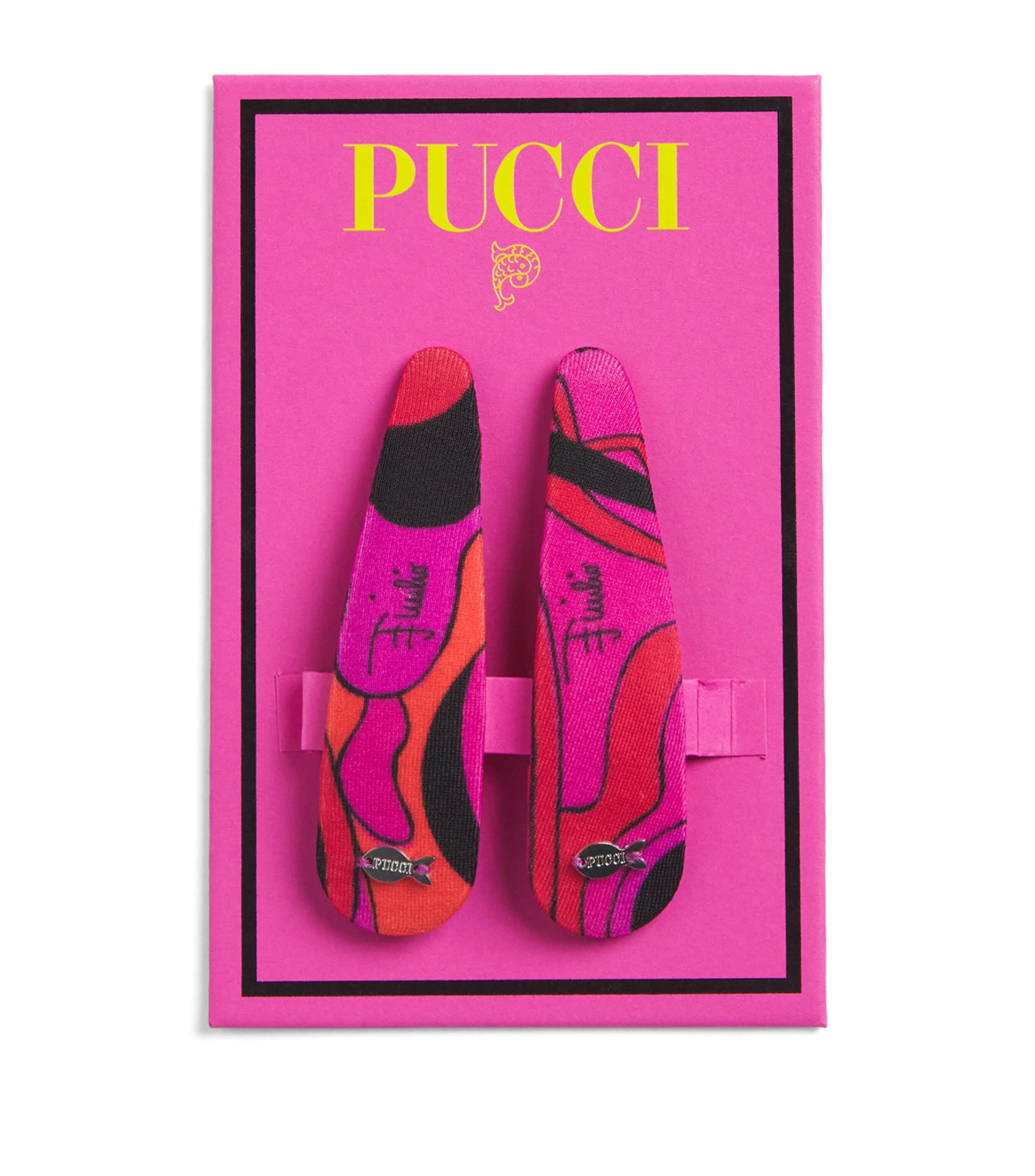 PUCCI Printed Hair Clips (Set of 2) Fuchsia