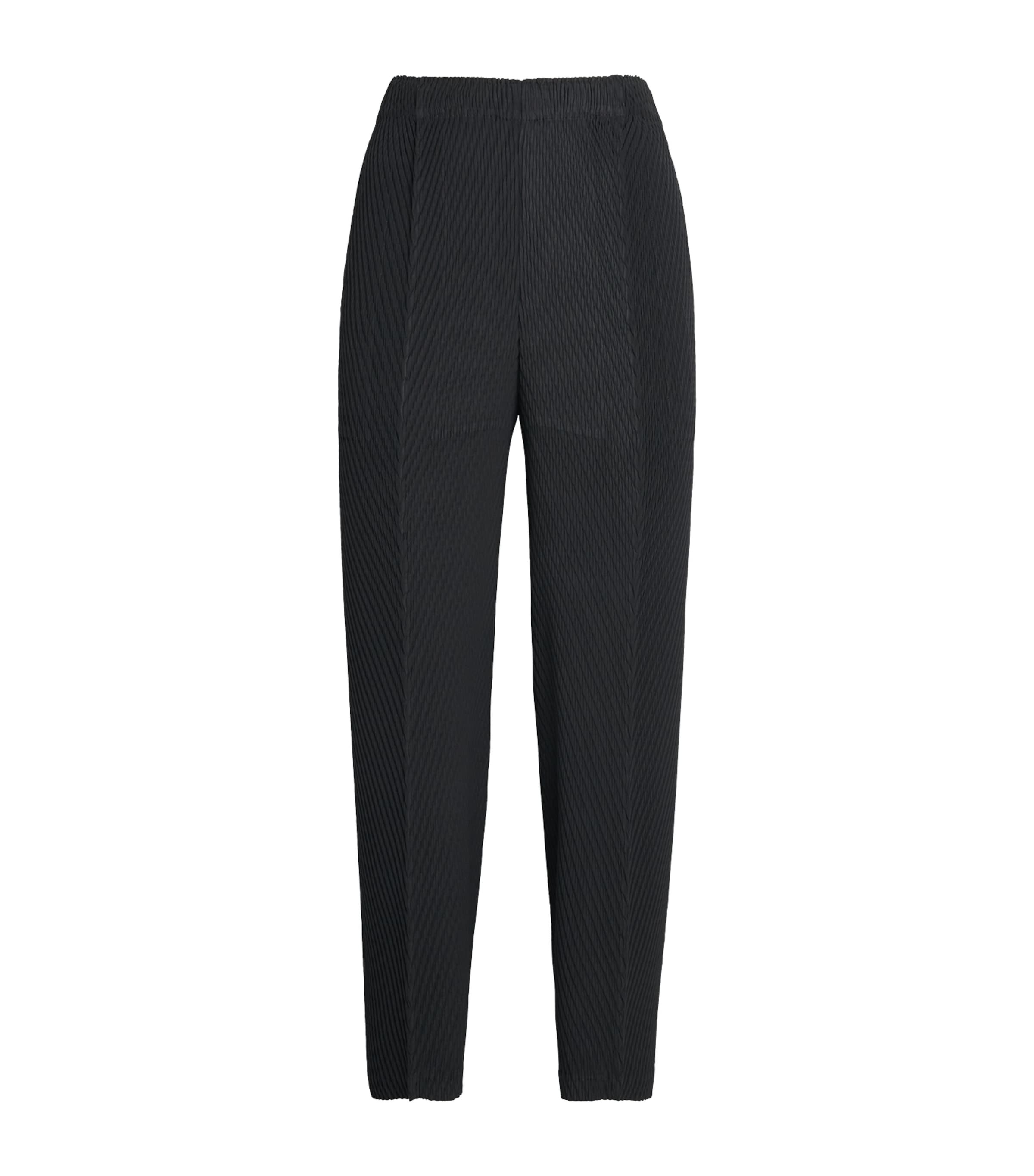 Issey Miyake Womens Rhombus Pleats Trousers Black