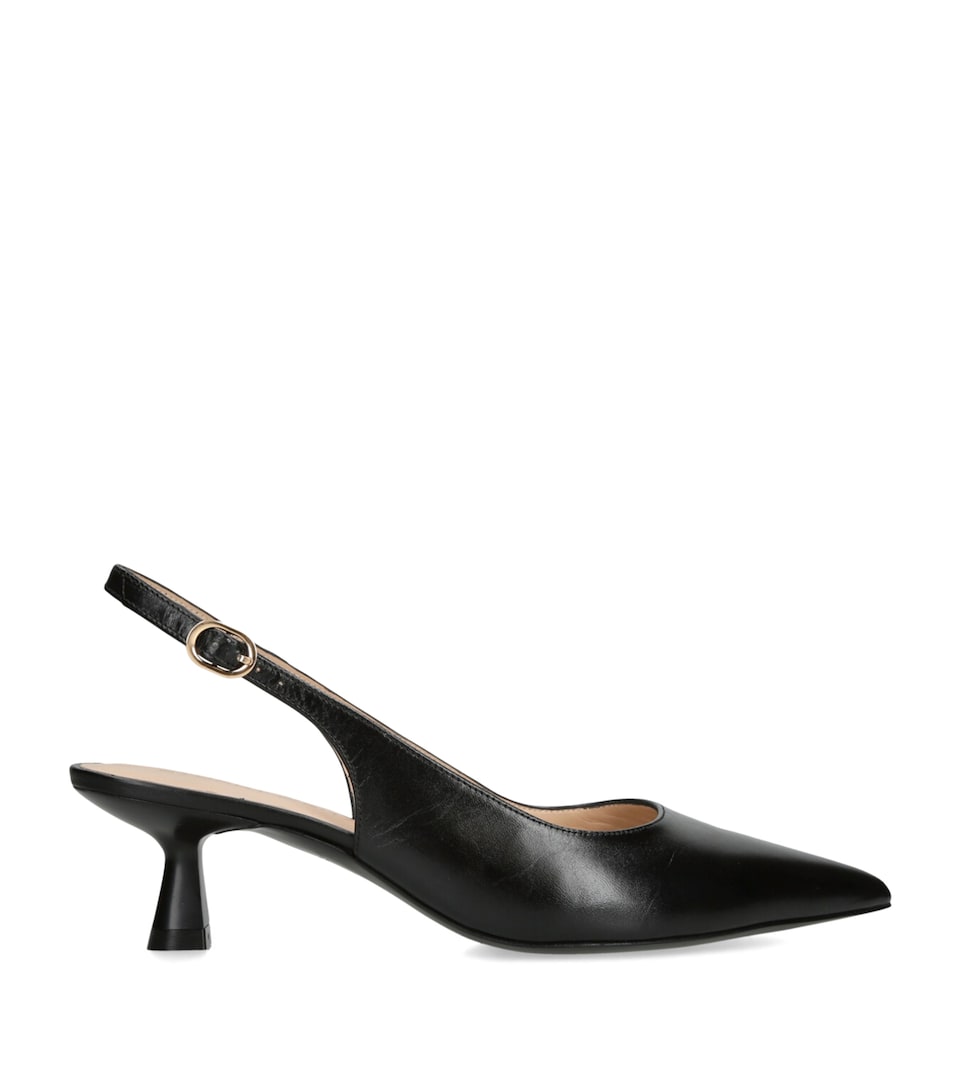 Leather Stuart Sculpt Slingback Pumps 50