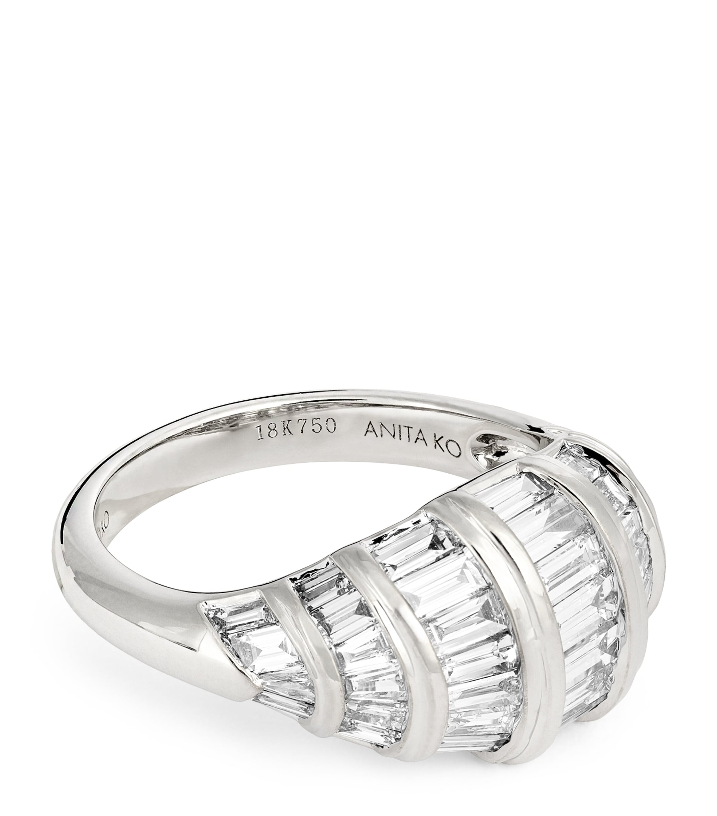 White Gold and Diamond Domed Zoe Ring