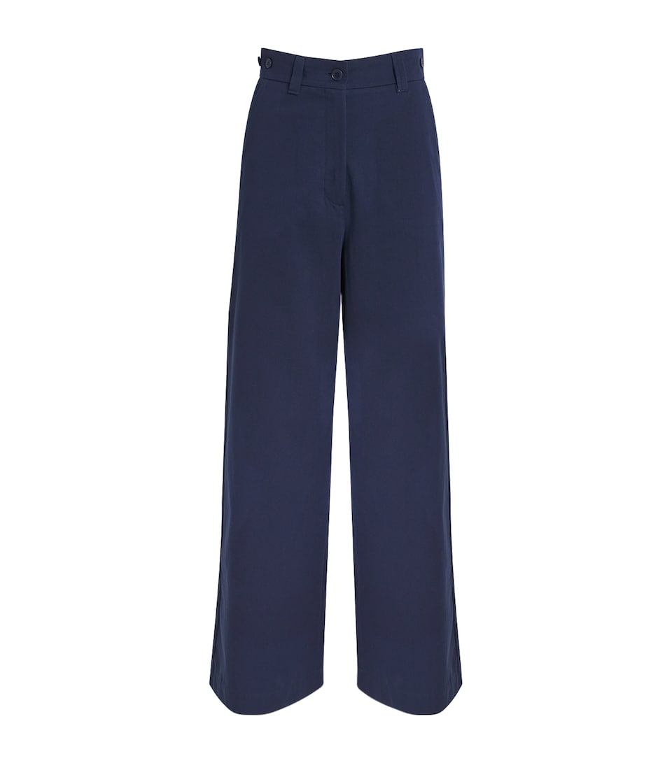 Cotton Wide-Leg Trousers