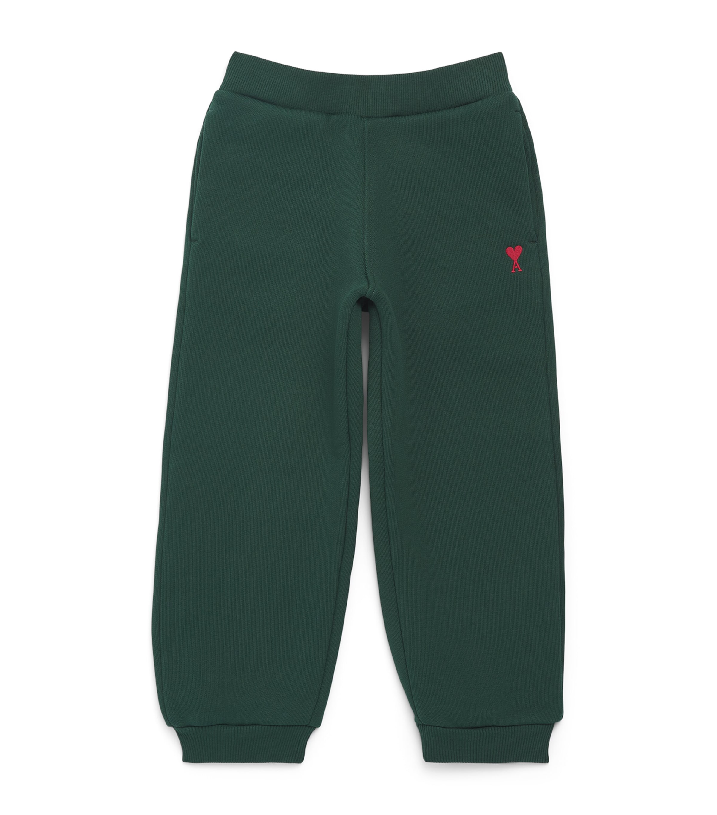 AMI Paris Cotton Ami de Coeur Sweatpants (4-12 Years) : Vert Bouteille