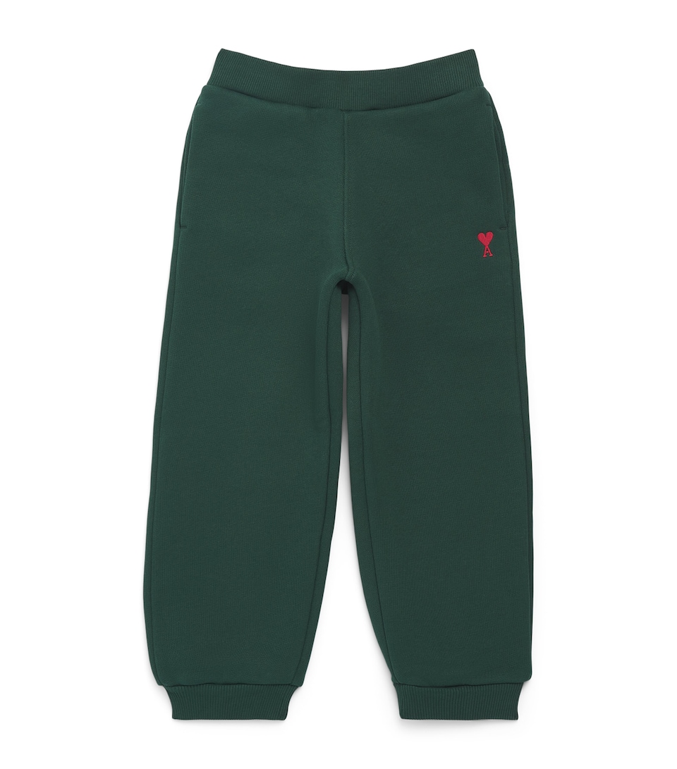AMI Paris Cotton Ami de Coeur Sweatpants (4-12 Years) : Vert Bouteille