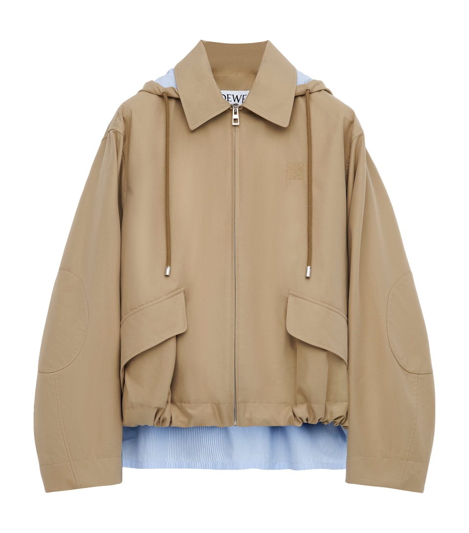 Cotton-Blend Stripe-Detail Parka
