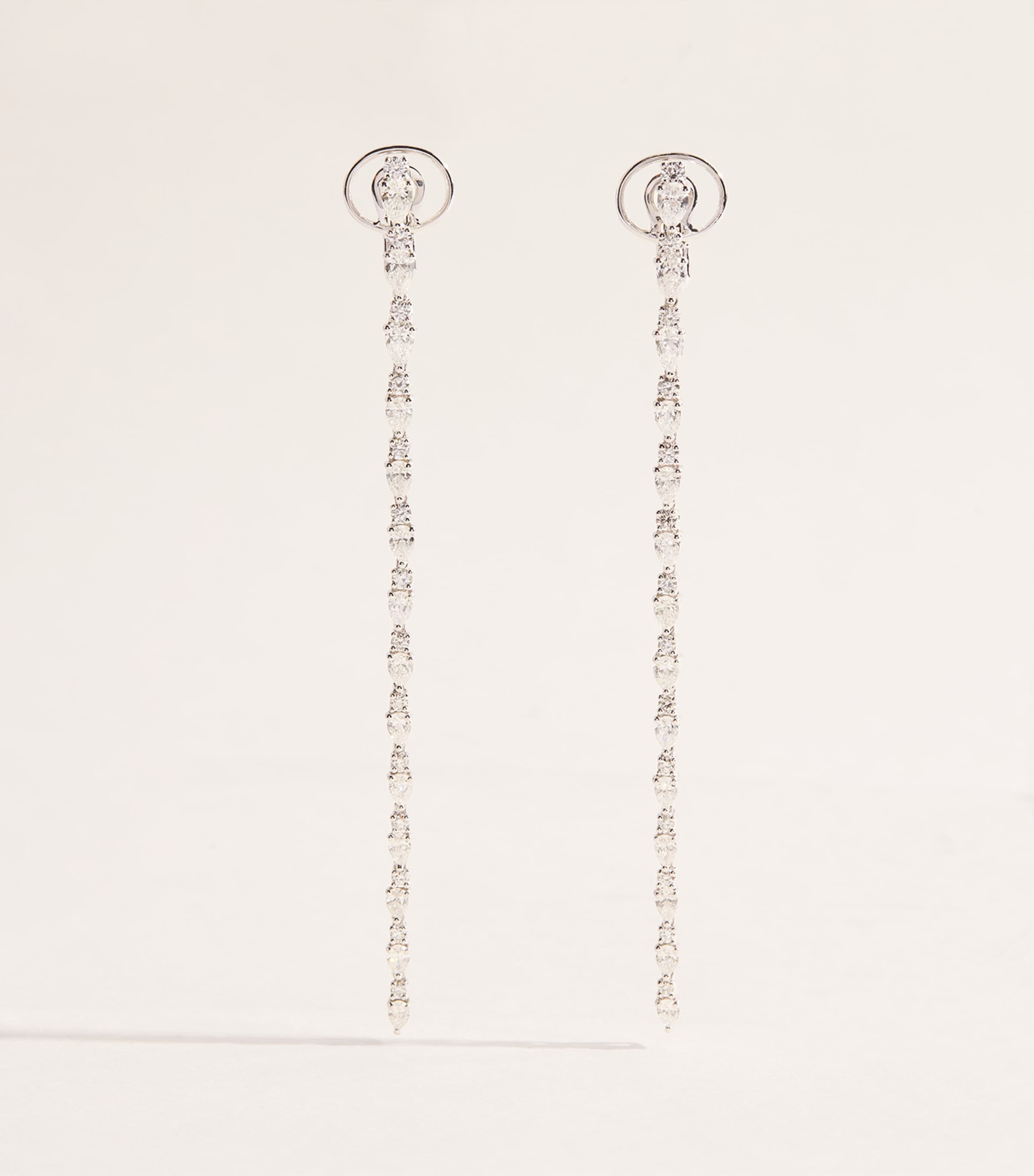 Yeprem White Gold and Diamond Y-Couture Drop Earrings White Gold