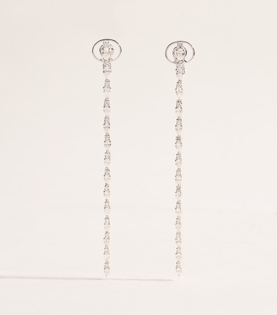 Yeprem White Gold and Diamond Y-Couture Drop Earrings White Gold