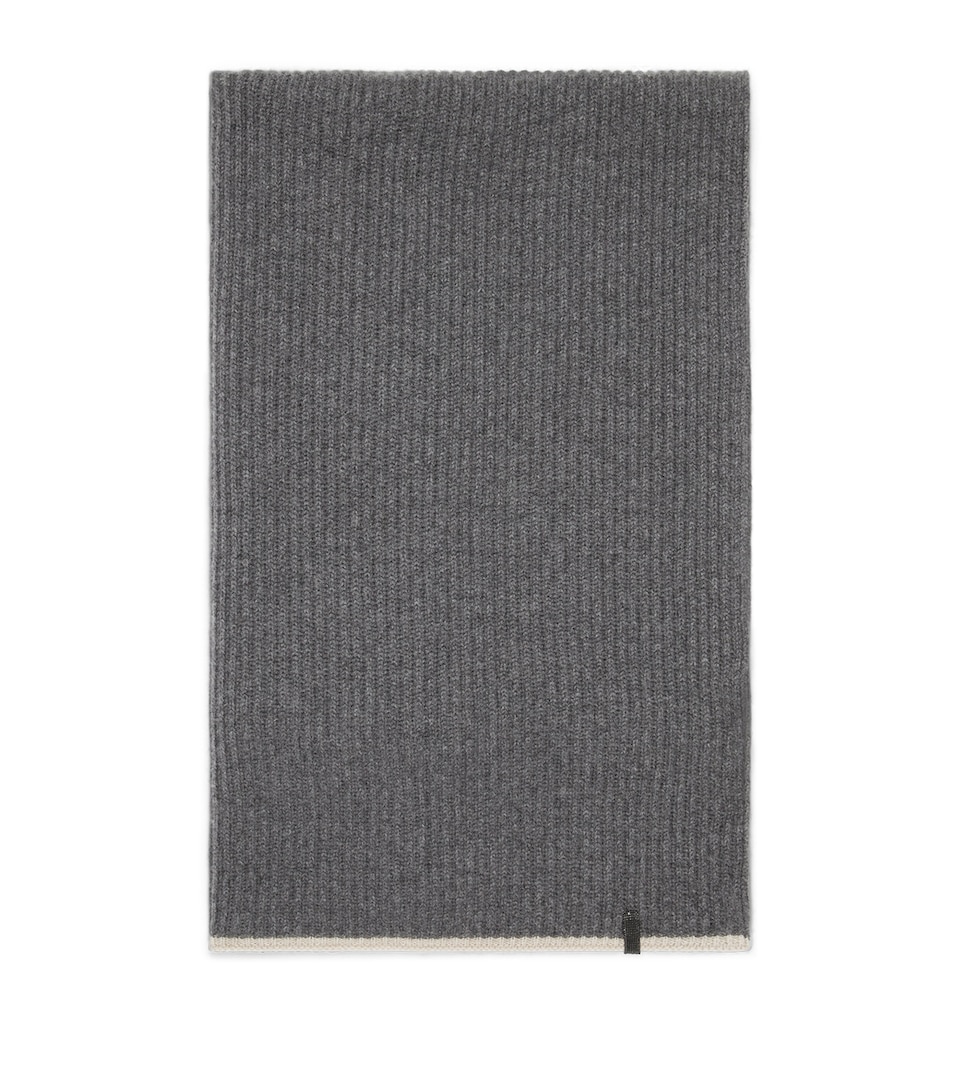 Cashmere English Rib Monili Scarf