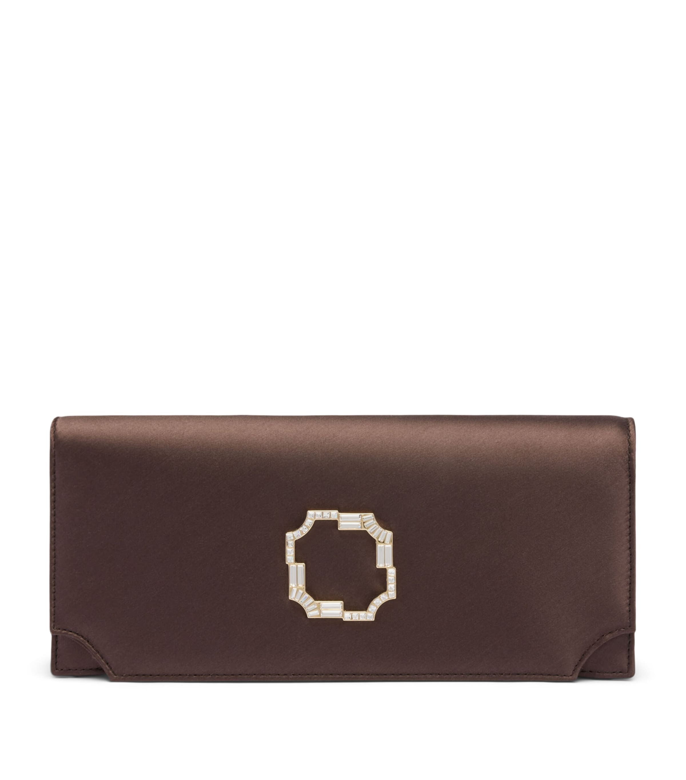 Malone Souliers Satin Vivien Evening Clutch Bag Tobacco