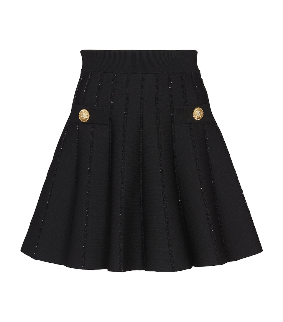 Flared Knitted Mini Skirt