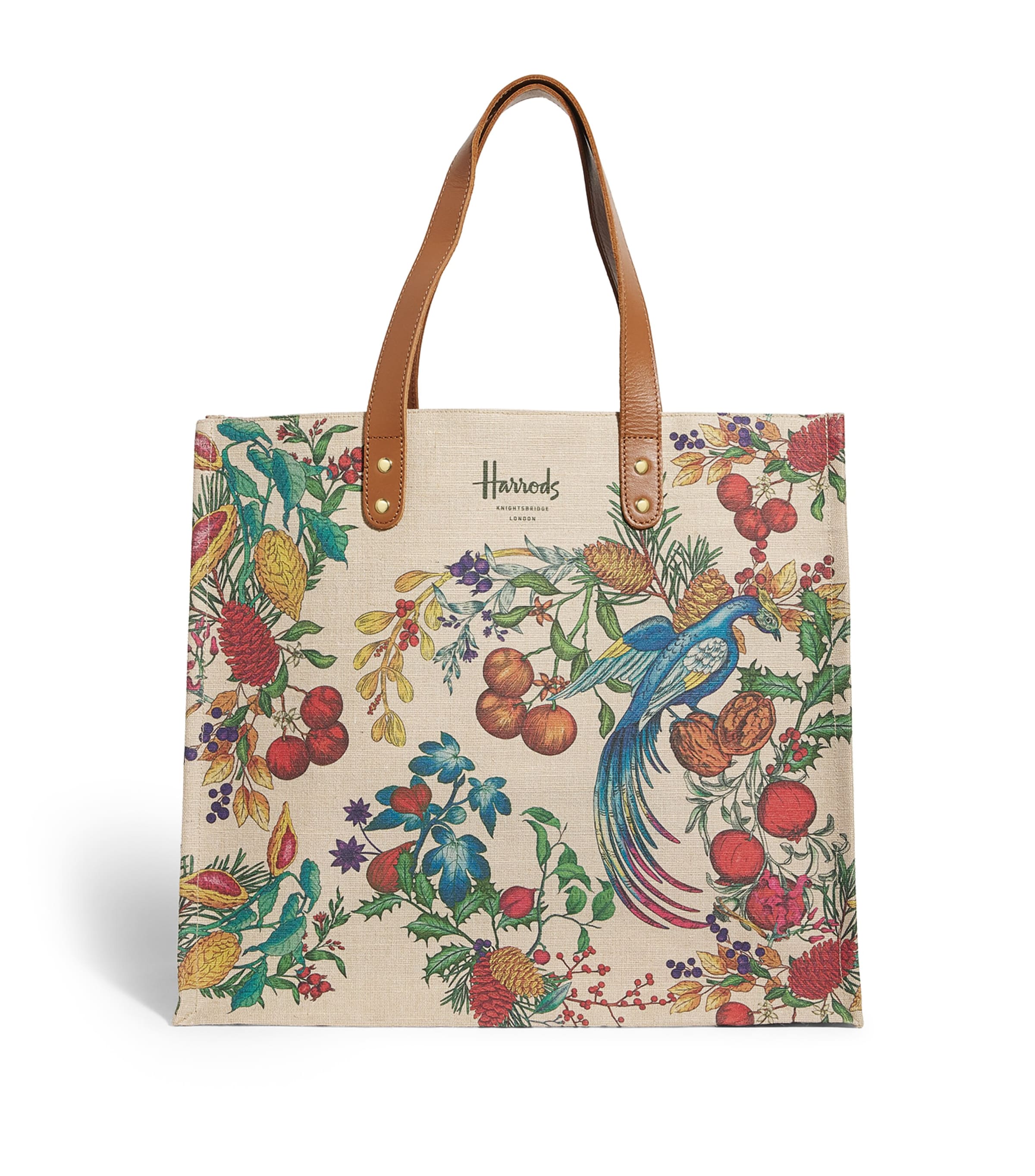 Harrods The Great Feast Jacquard Shopper Bag Natural