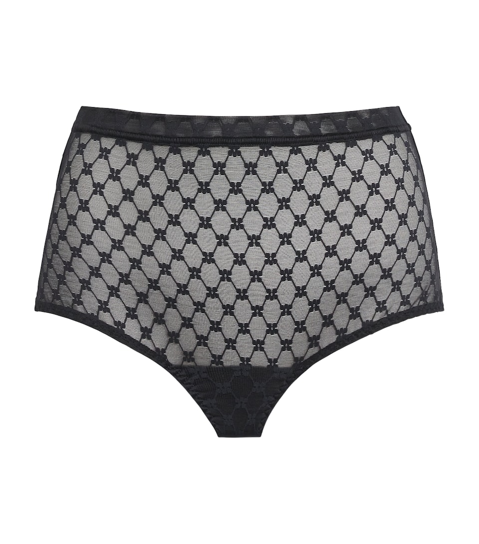 Simone Perele Womens Lace Plume Control Briefs Black