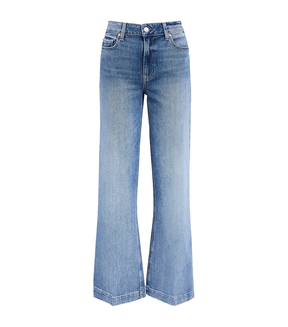 PAIGE Womens Leenah Wide-Leg Jeans Poet