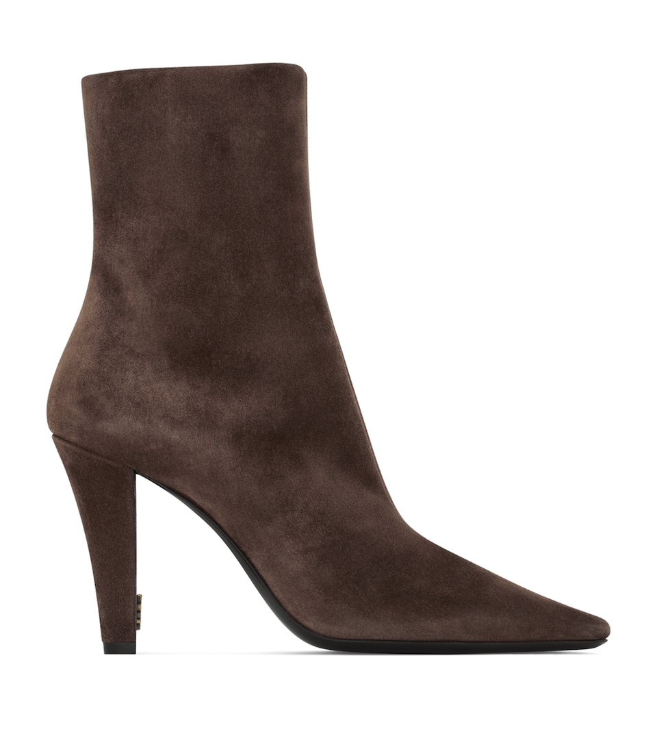 Saint Laurent Suede Jill Ankle Boots 95