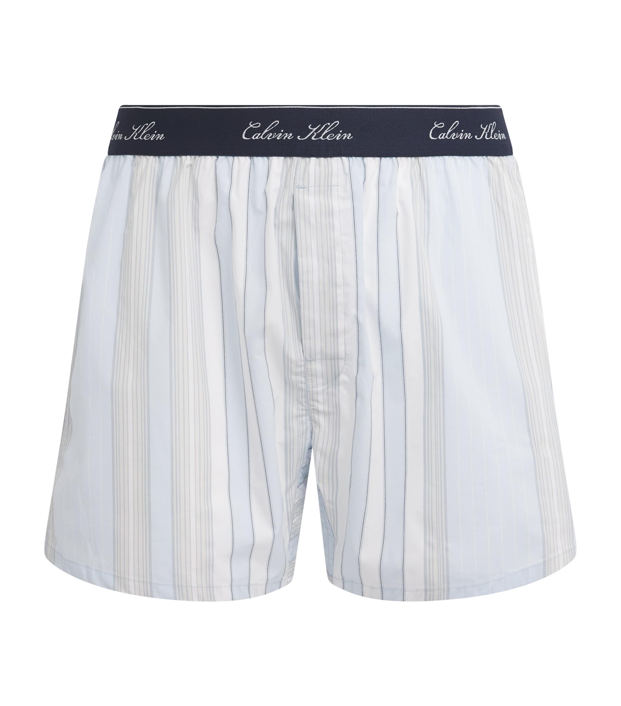Calvin Klein Mens Cotton Poplin Stripe Pyjama Shorts Crest Stripe Ic