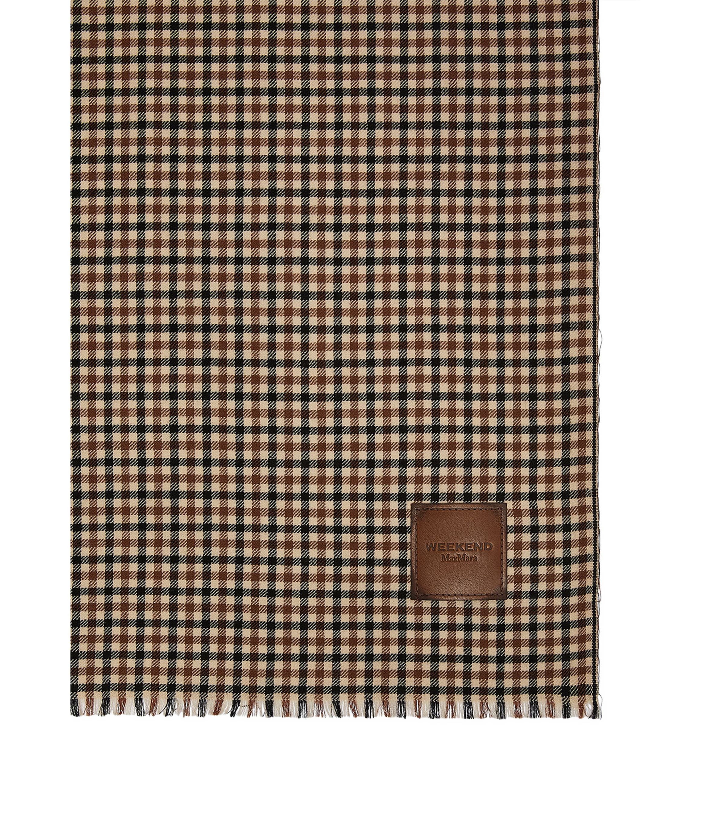Weekend Max Mara Cotton Check Scarf Beige