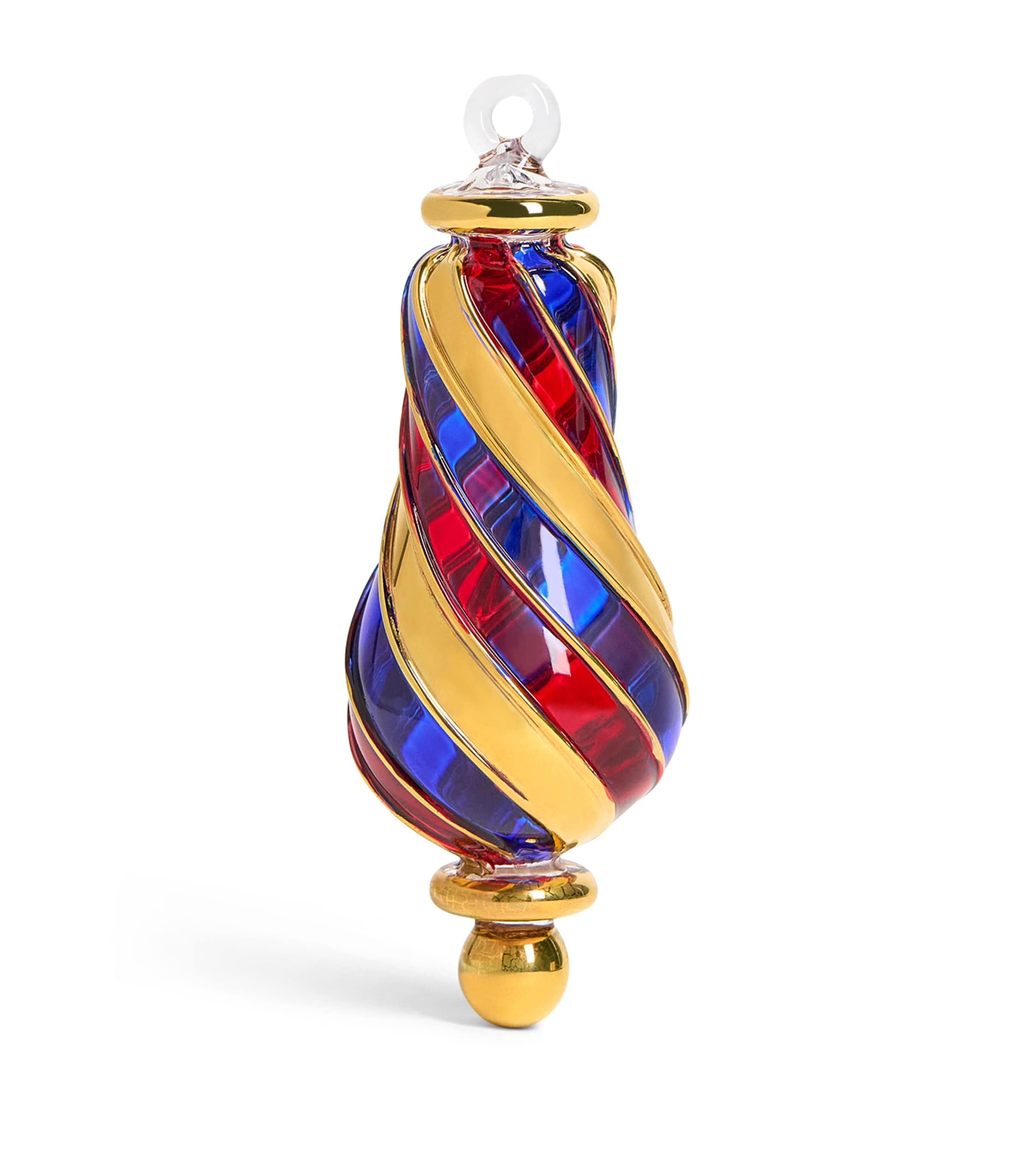 Artifactually Glass Oxford Drop Bauble Red/blue/gold