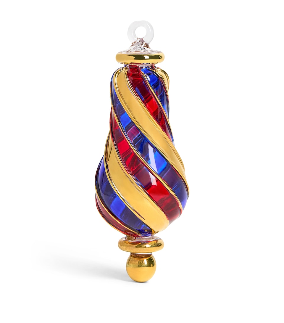 Artifactually Glass Oxford Drop Bauble Red/blue/gold