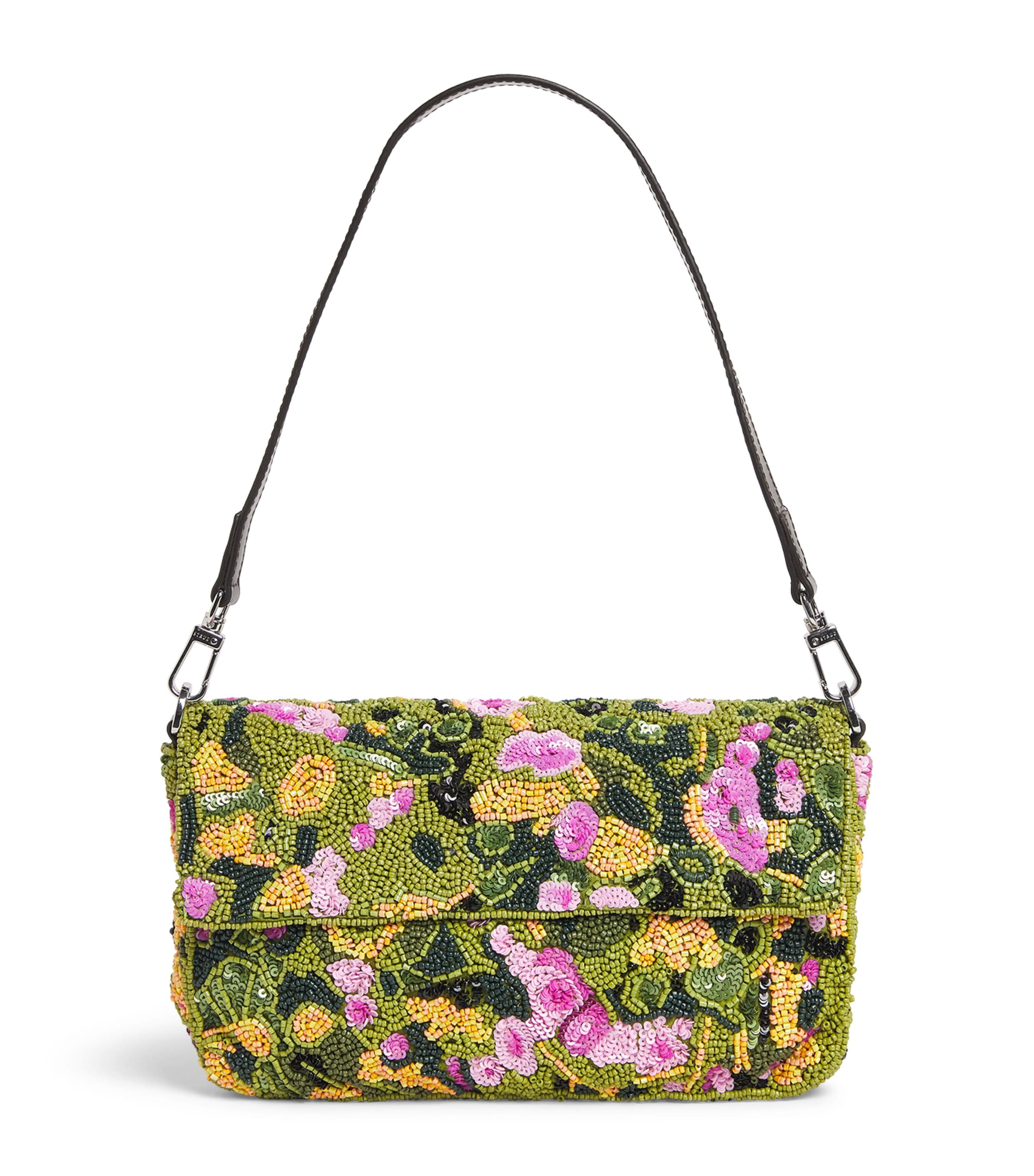 STAUD Embellished Floral Timmy Shoulder Bag Wdln Woodland