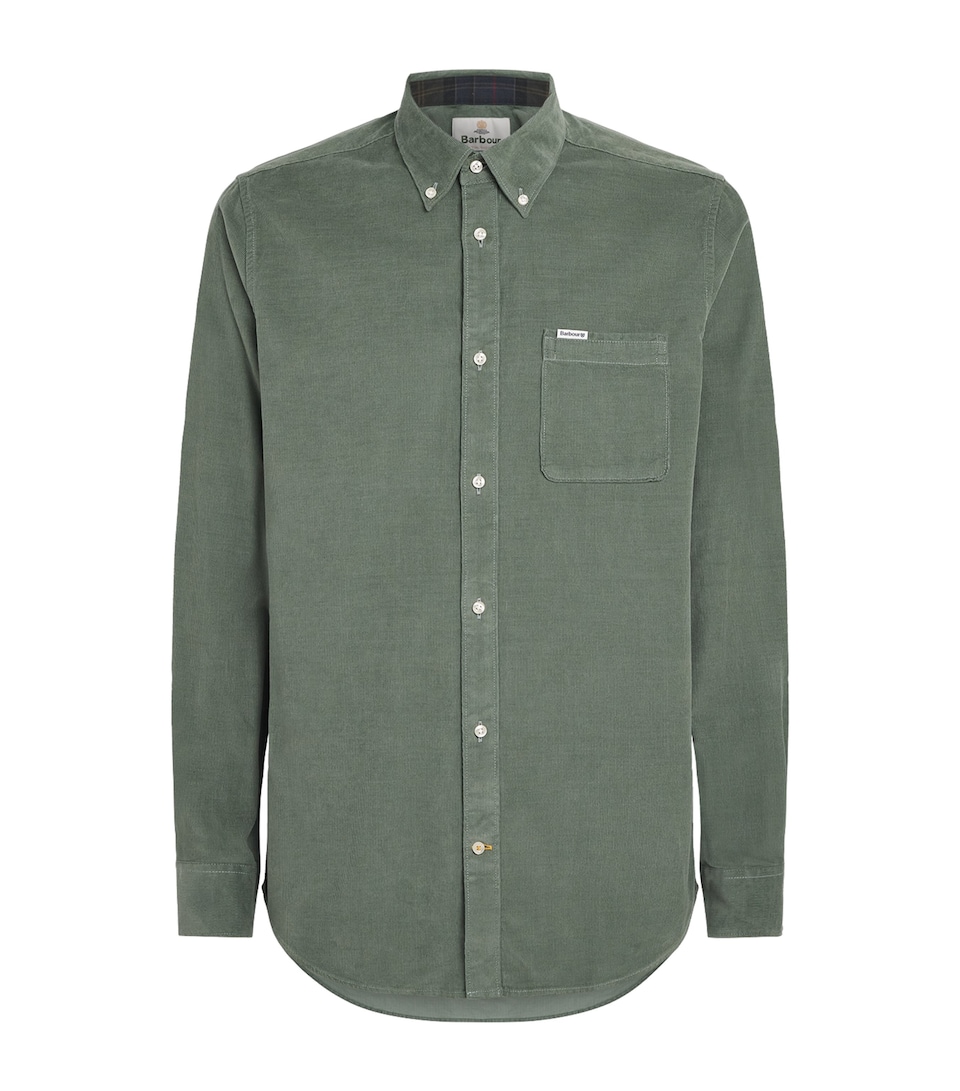 Barbour Mens Cotton Ramsey Tailored Shirt Agave Green