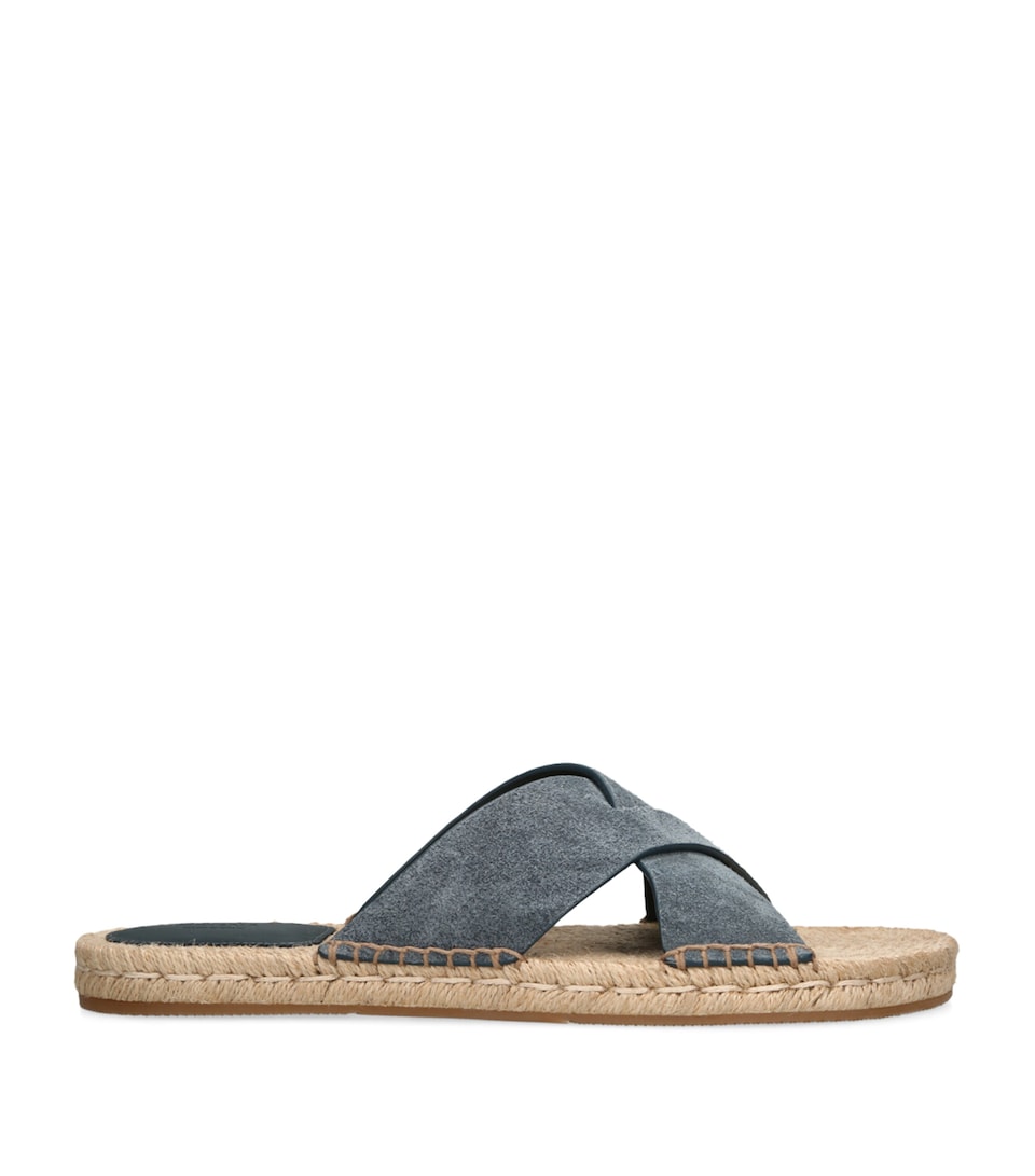 Zegna Suede Espadrille Sandals Blue