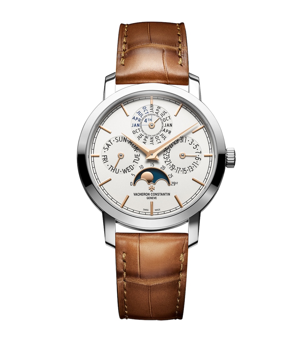 Vacheron Constantin White Gold Traditionelle Perpetual Calendar Ultra-Thin Watch 36.5mm White Gold