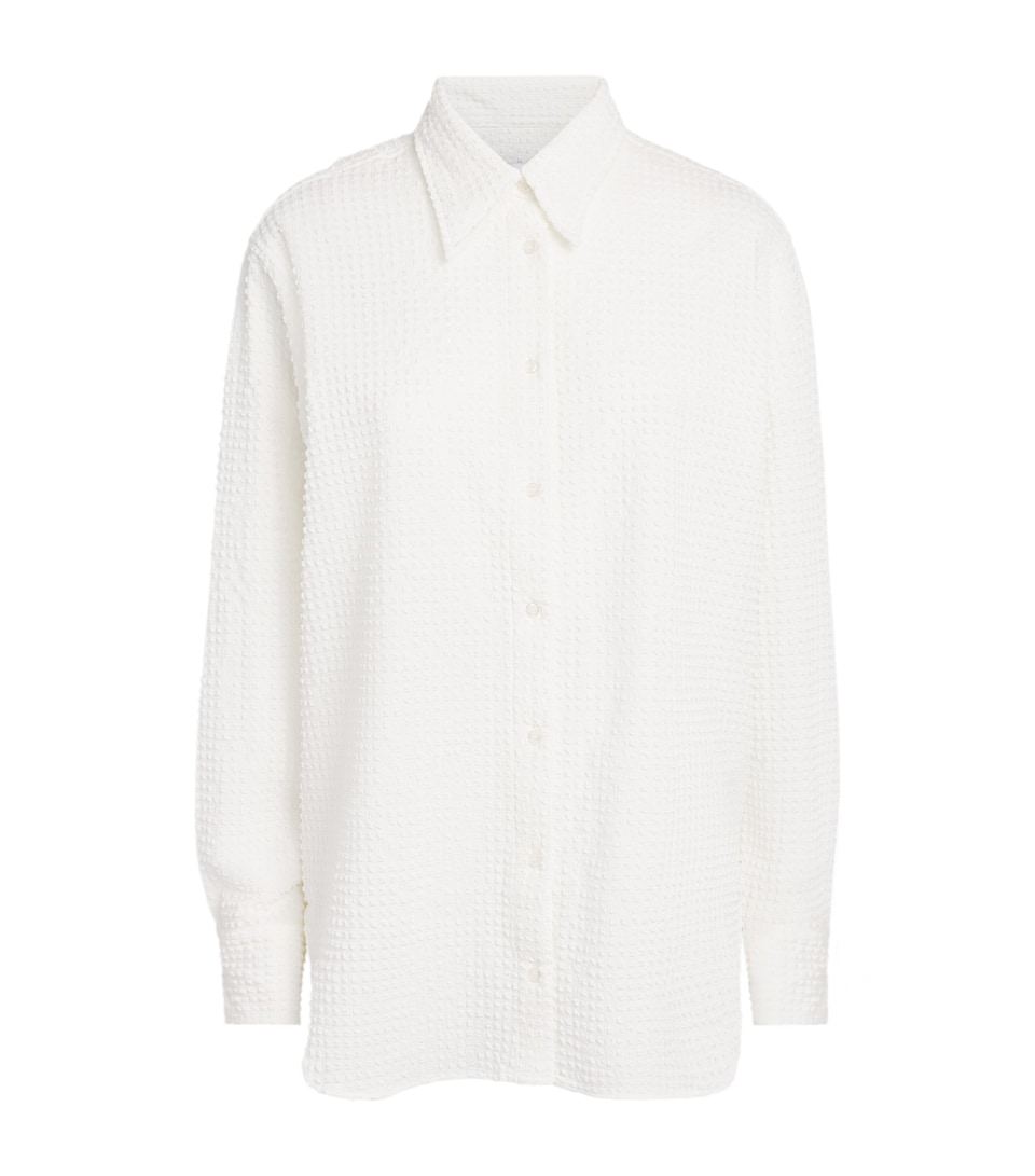 Hunza G Womens Seersucker Resort Shirt White